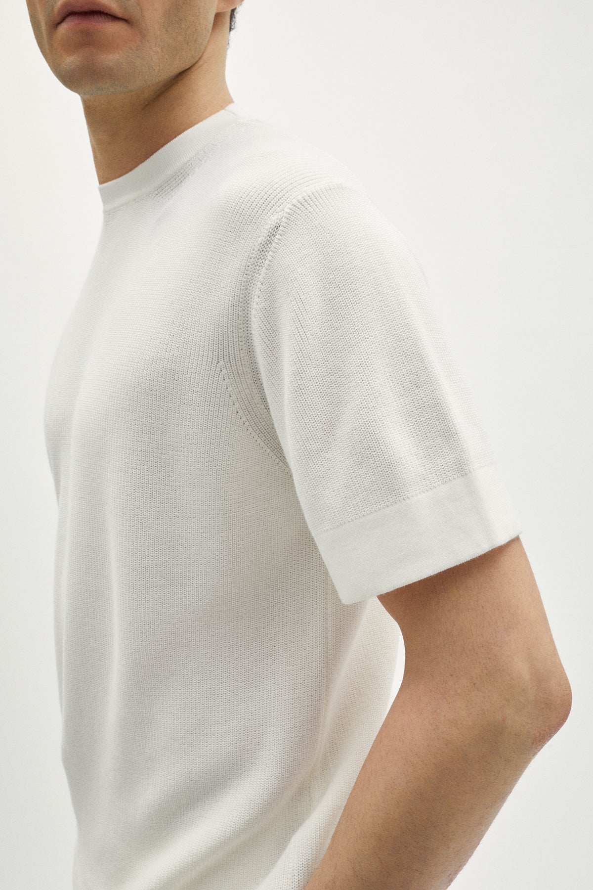 the organic cotton ribbed t shirt milk white
