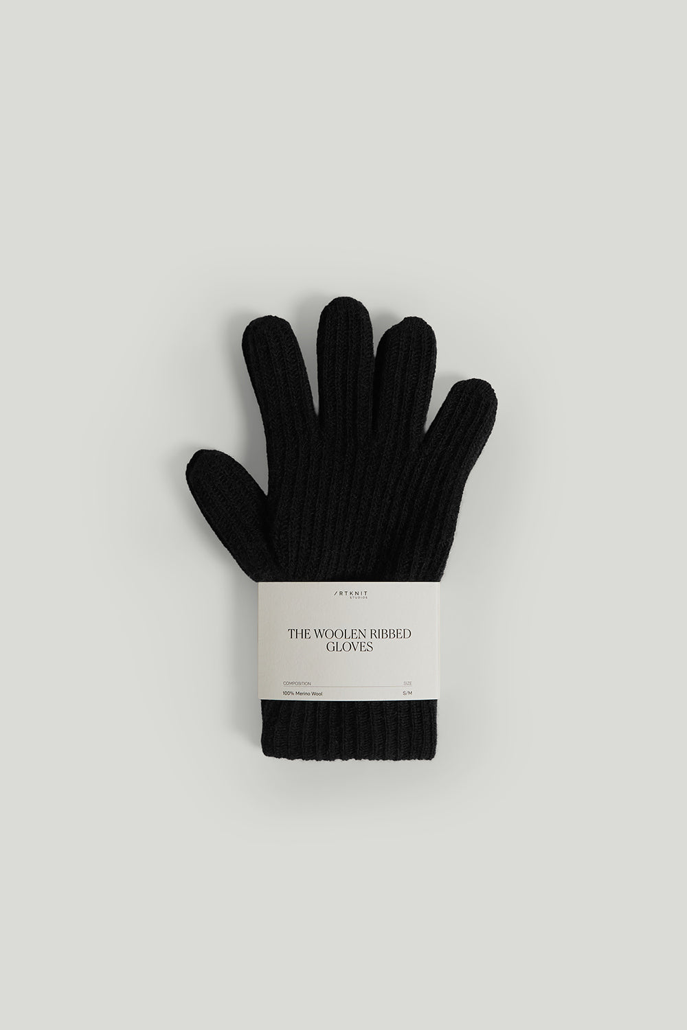 The Woolen Ribbed Gloves For Man Black / S