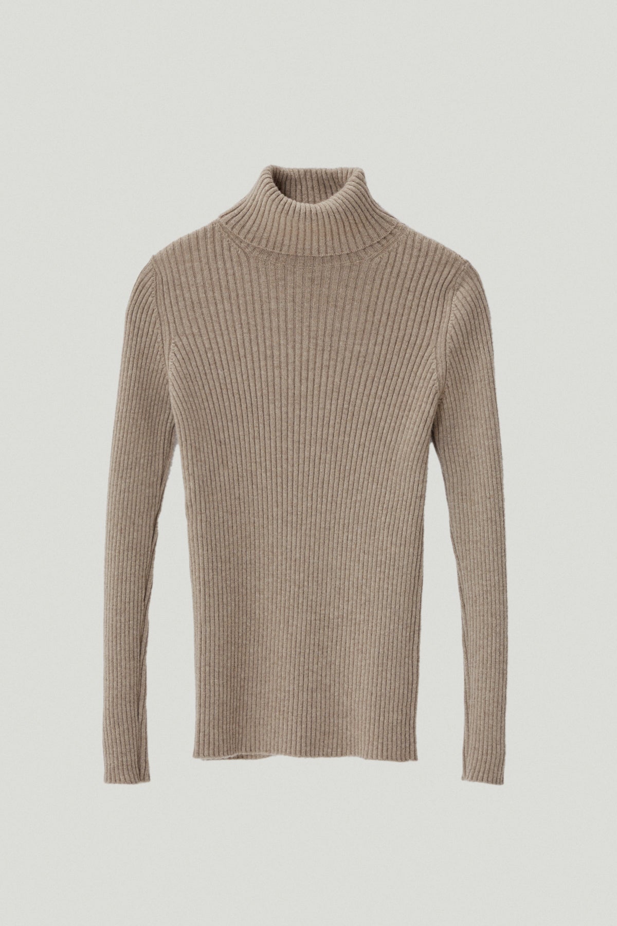 the superior cashmere ribbed roll neck new natural beige
