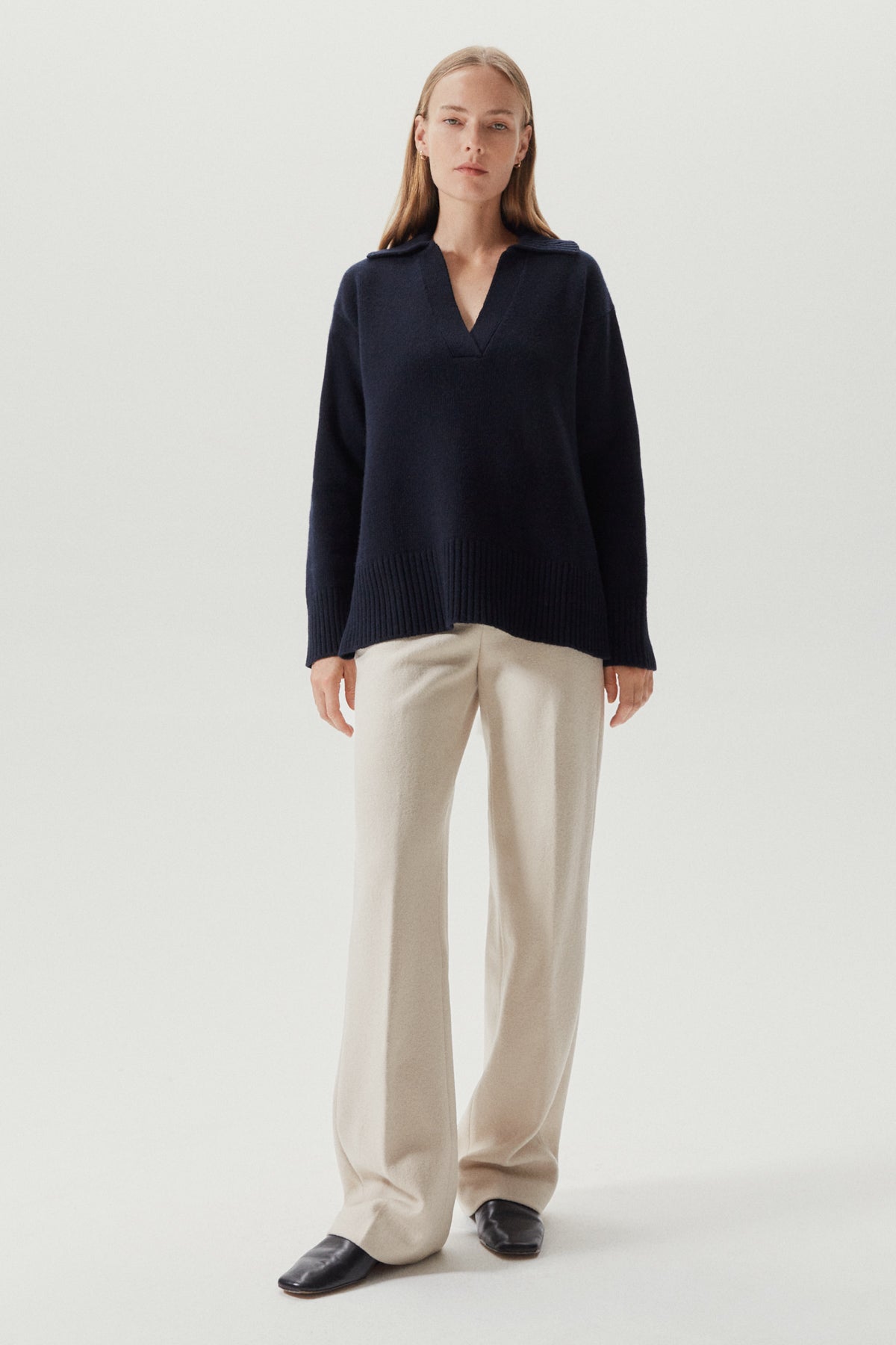 the woolen oversize polo abyss blue