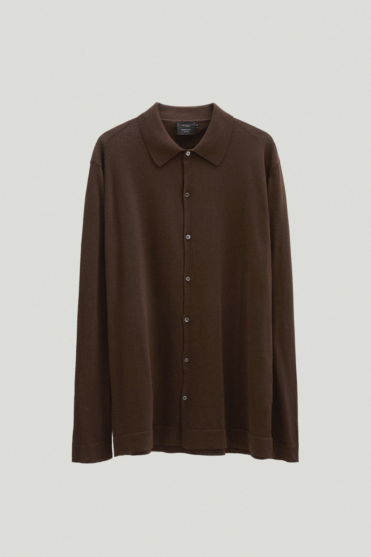 the organic cotton knit shirt mocha brown