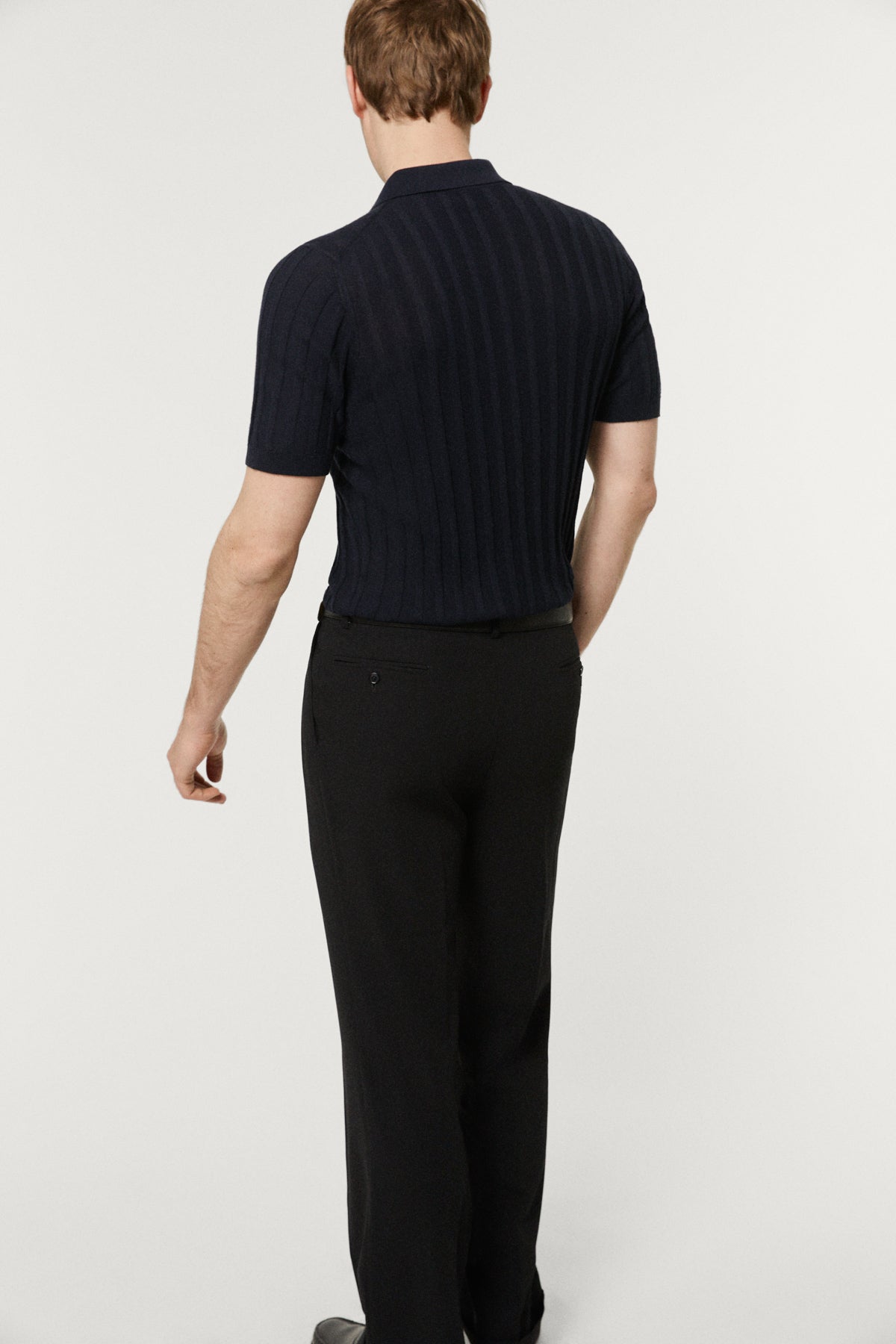 The Organic Cotton Ribbed Short Sleeve Polo Deep Blue