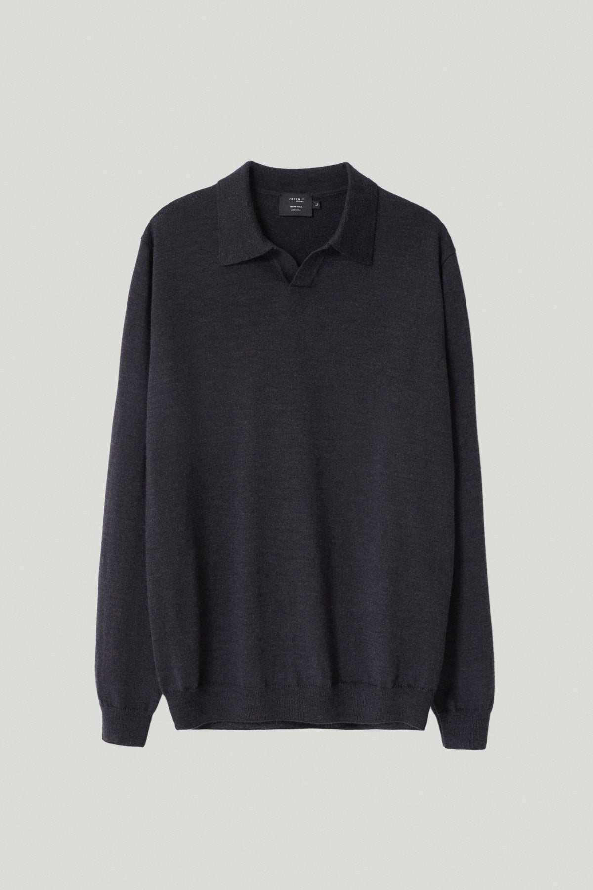 the merino wool polo anthracite grey