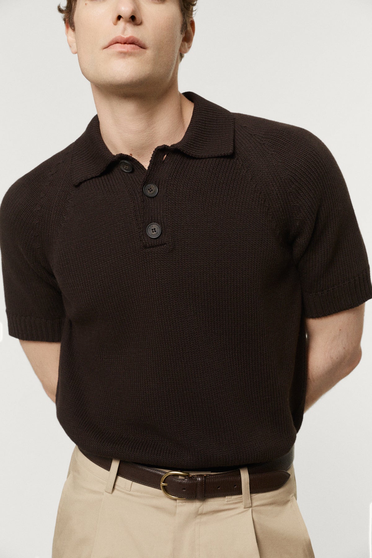 organic cotton polo brown