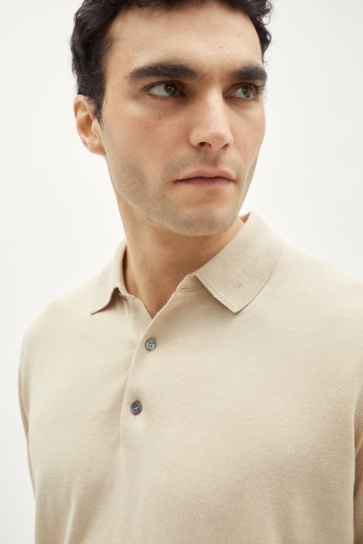 The Linen Cotton Knit T-Shirt sand