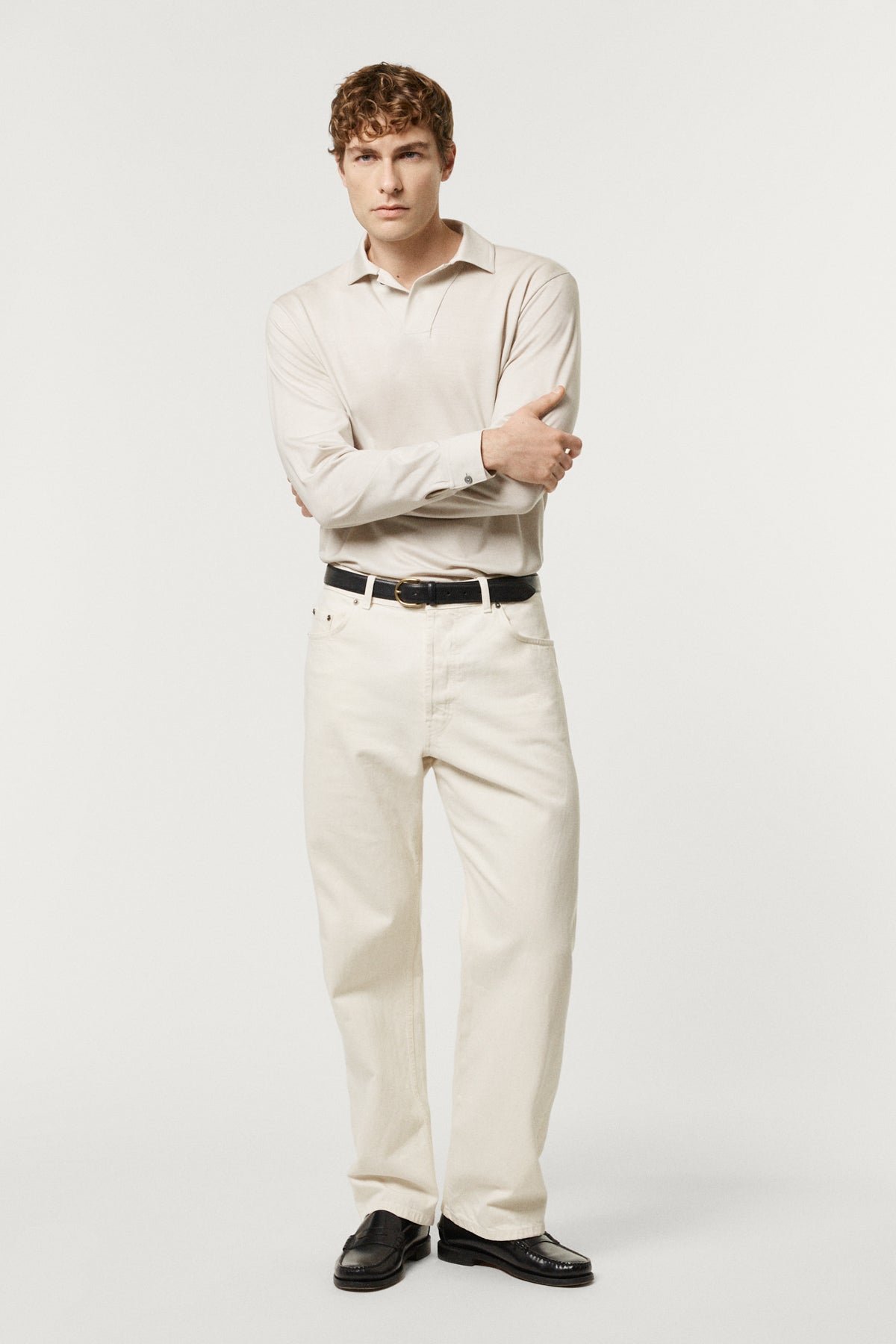 The Active Wool Polo ecru