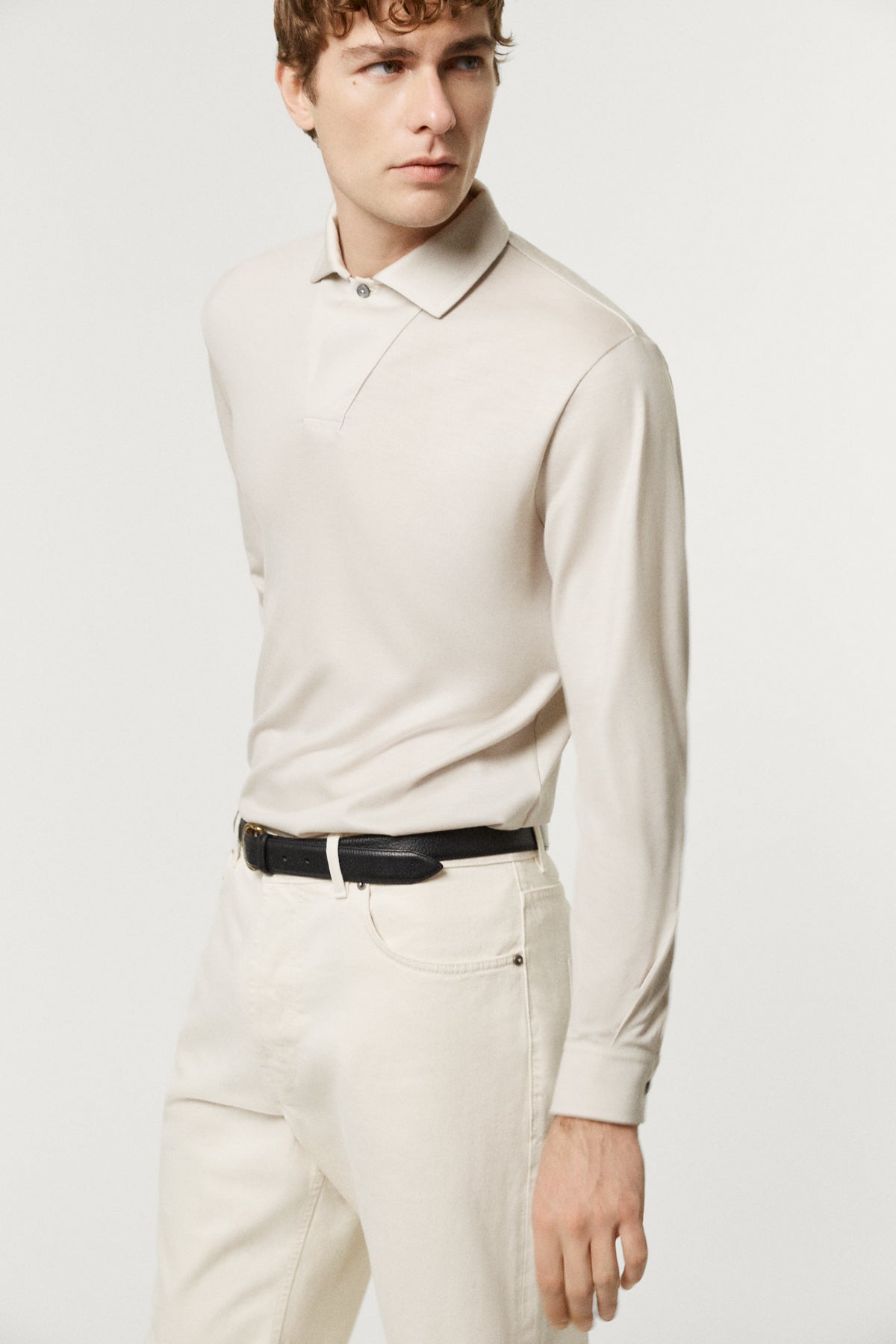 The Active Wool Polo ecru