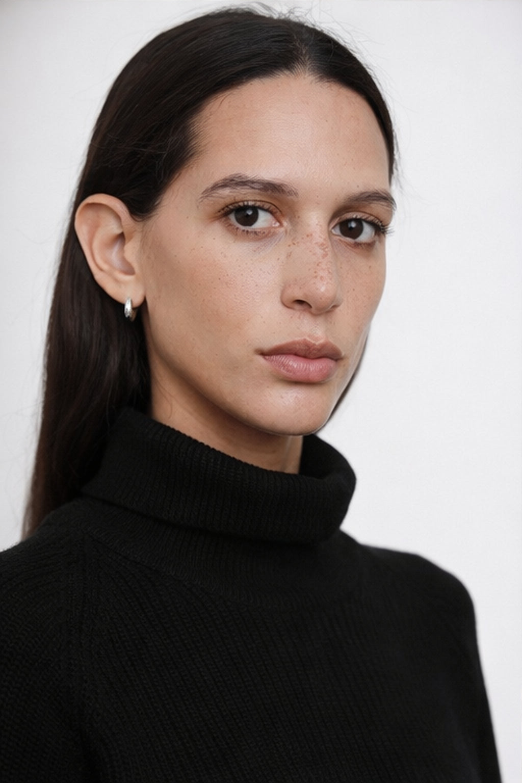 The Merino Wool Cropped High-Neck black