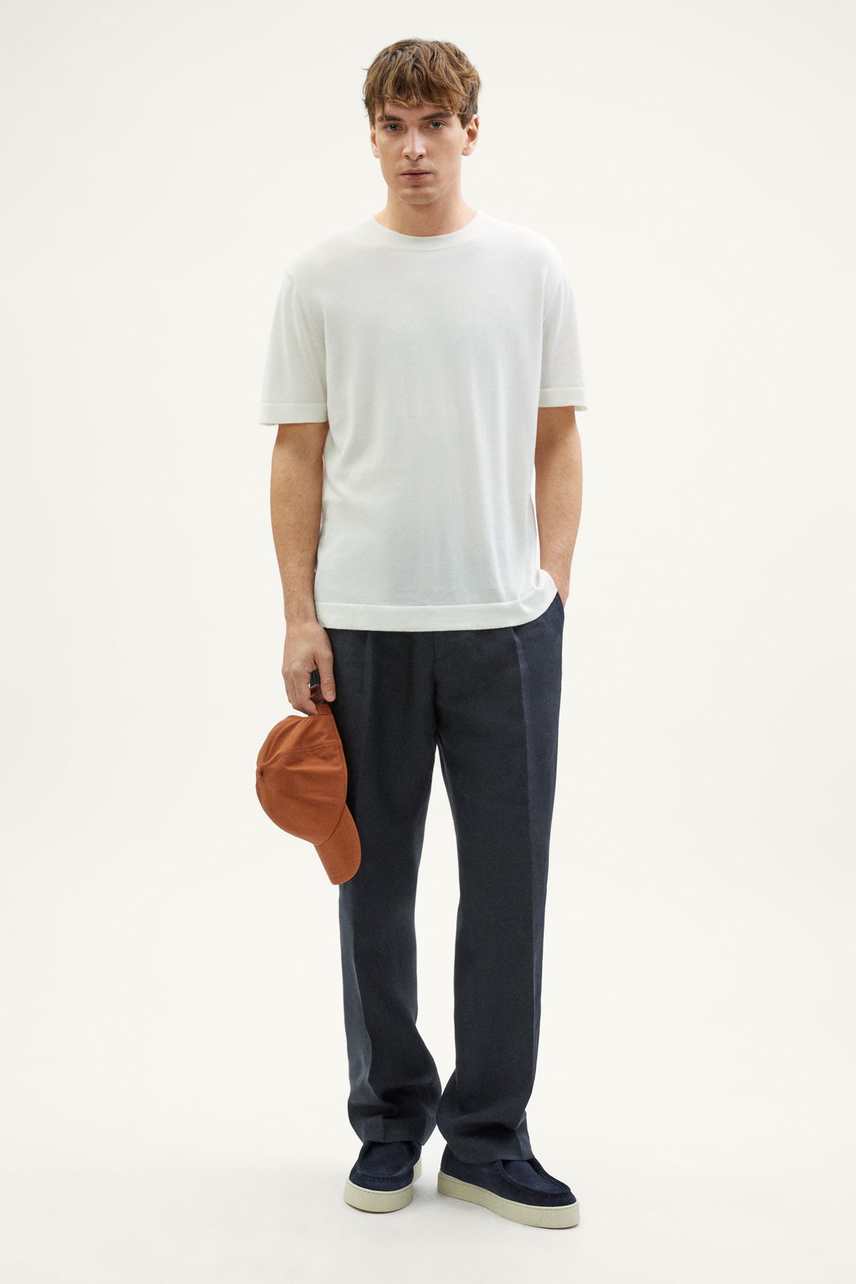 the organic cotton knit t shirt milk white