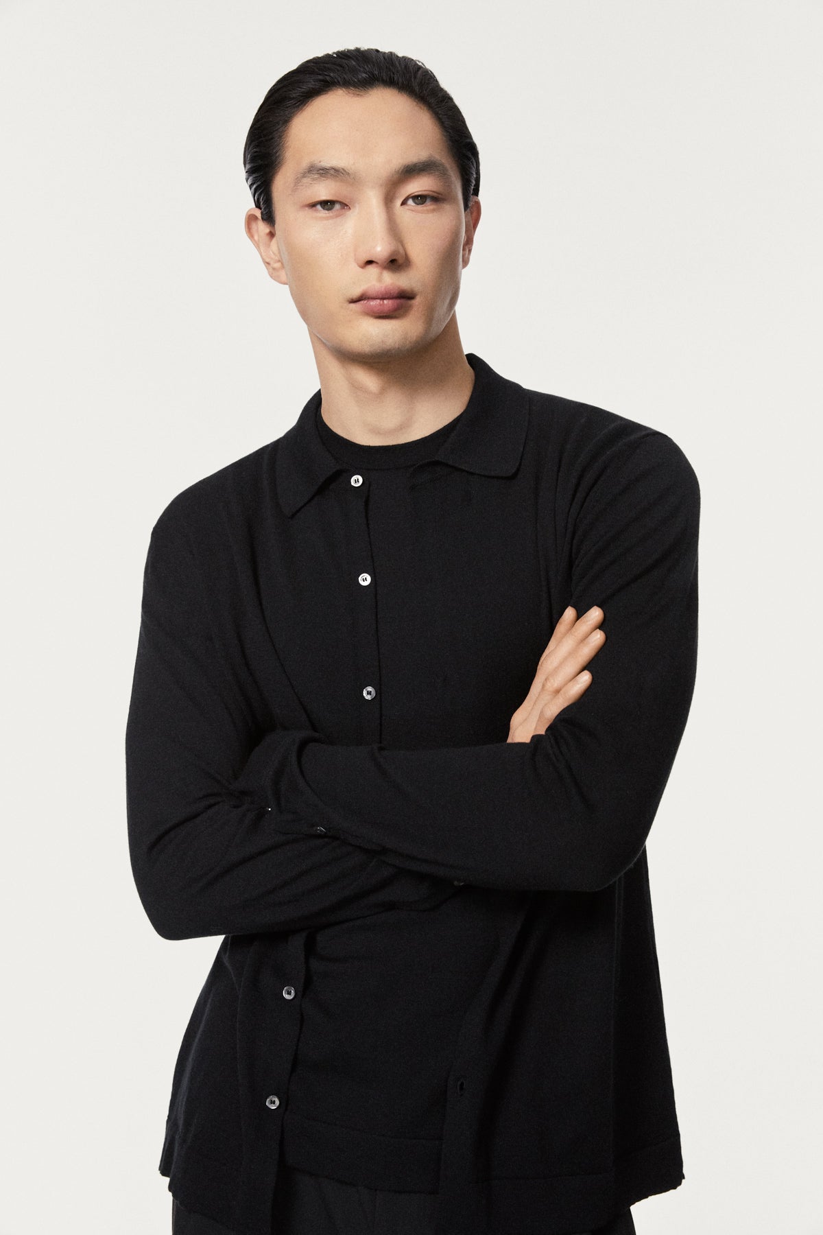 The Organic Cotton Knit Shirt - black