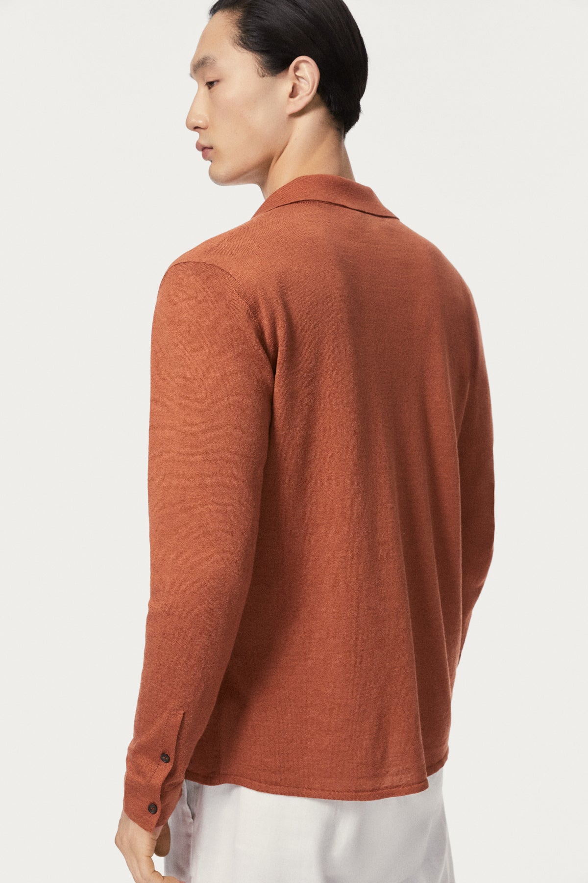 The Linen Cotton Knit Shirt - copper