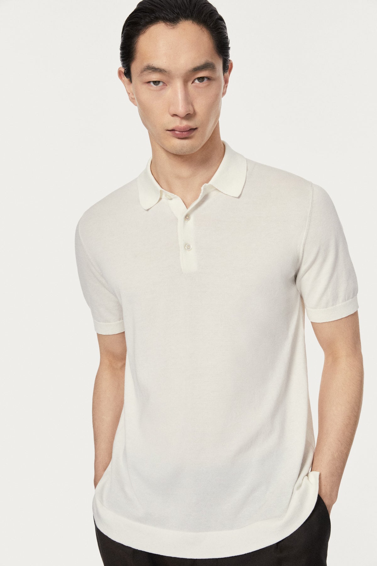 The Organic Cotton Polo - milk white