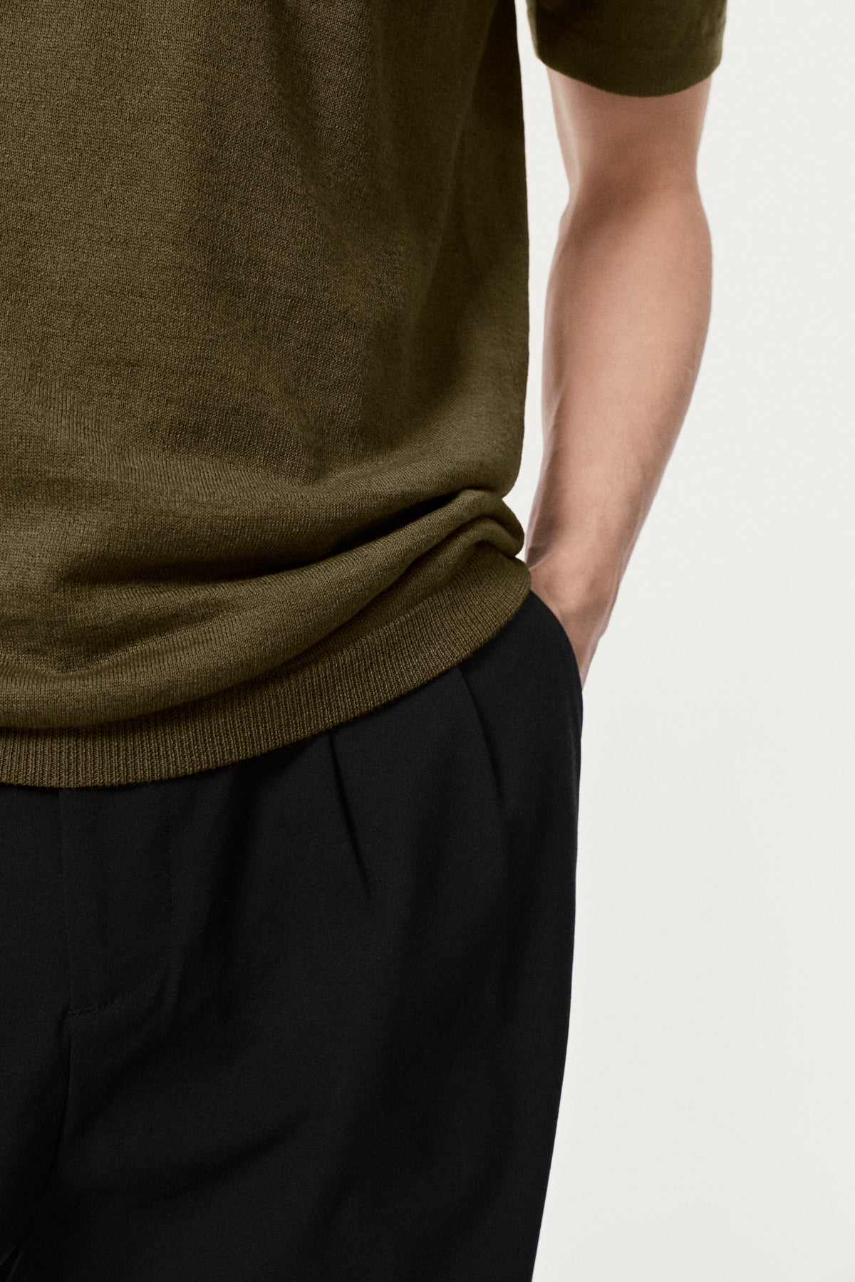 linen cotton t-shirt olive green