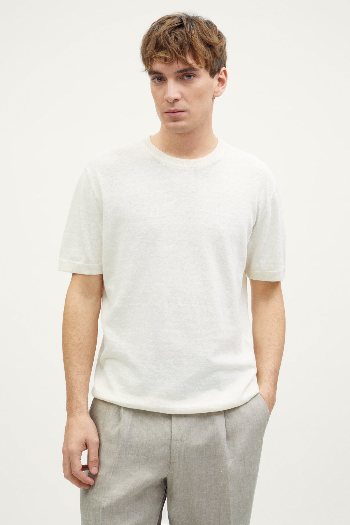 The Linen Cotton Knit T-Shirt - Main Image