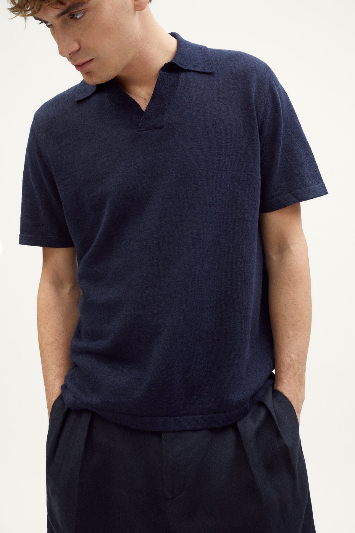 the linen cotton vintage polo blue navy