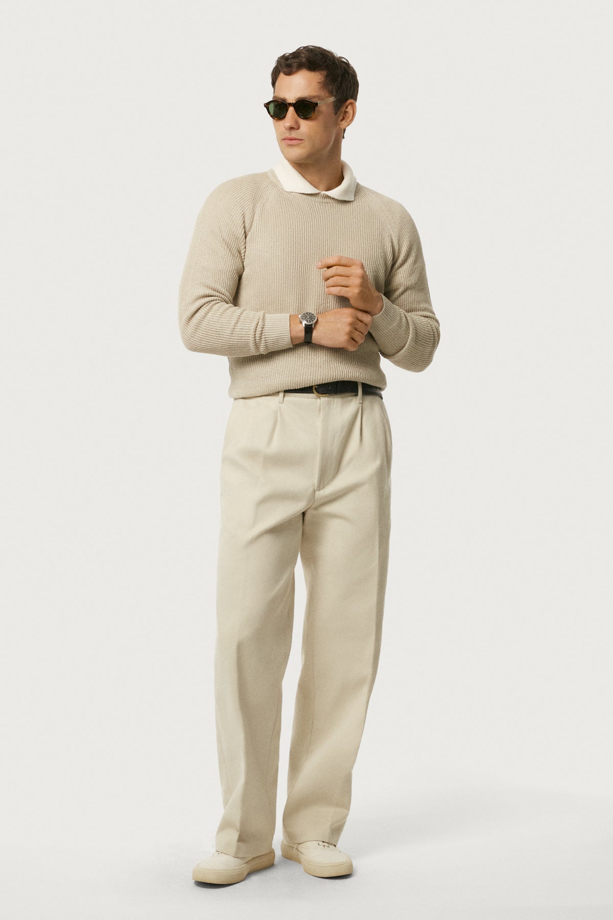 The Linen Cotton Ribbed Sweater Hay