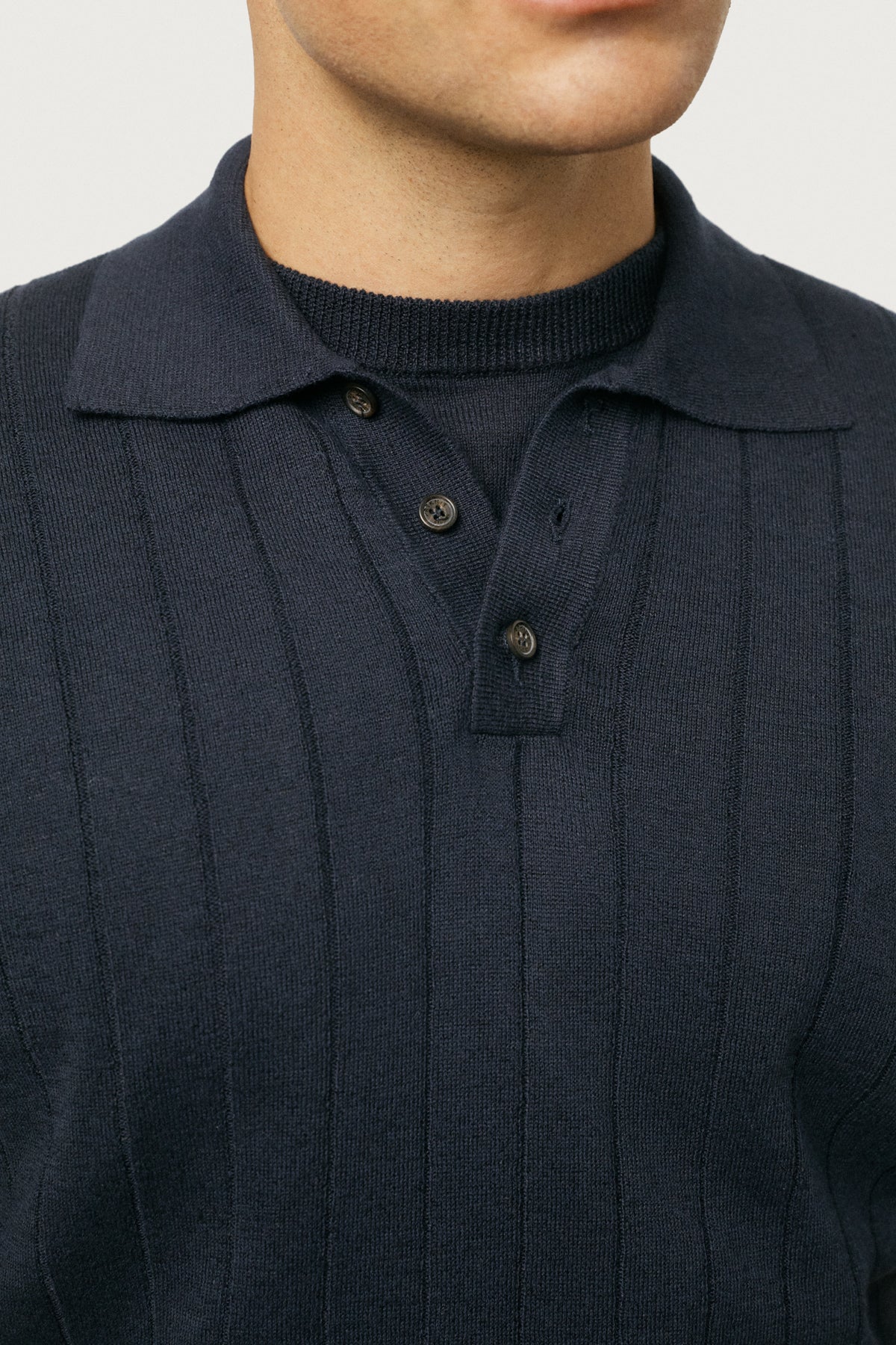 The Linen Cotton Vintage Polo Blue Navy
