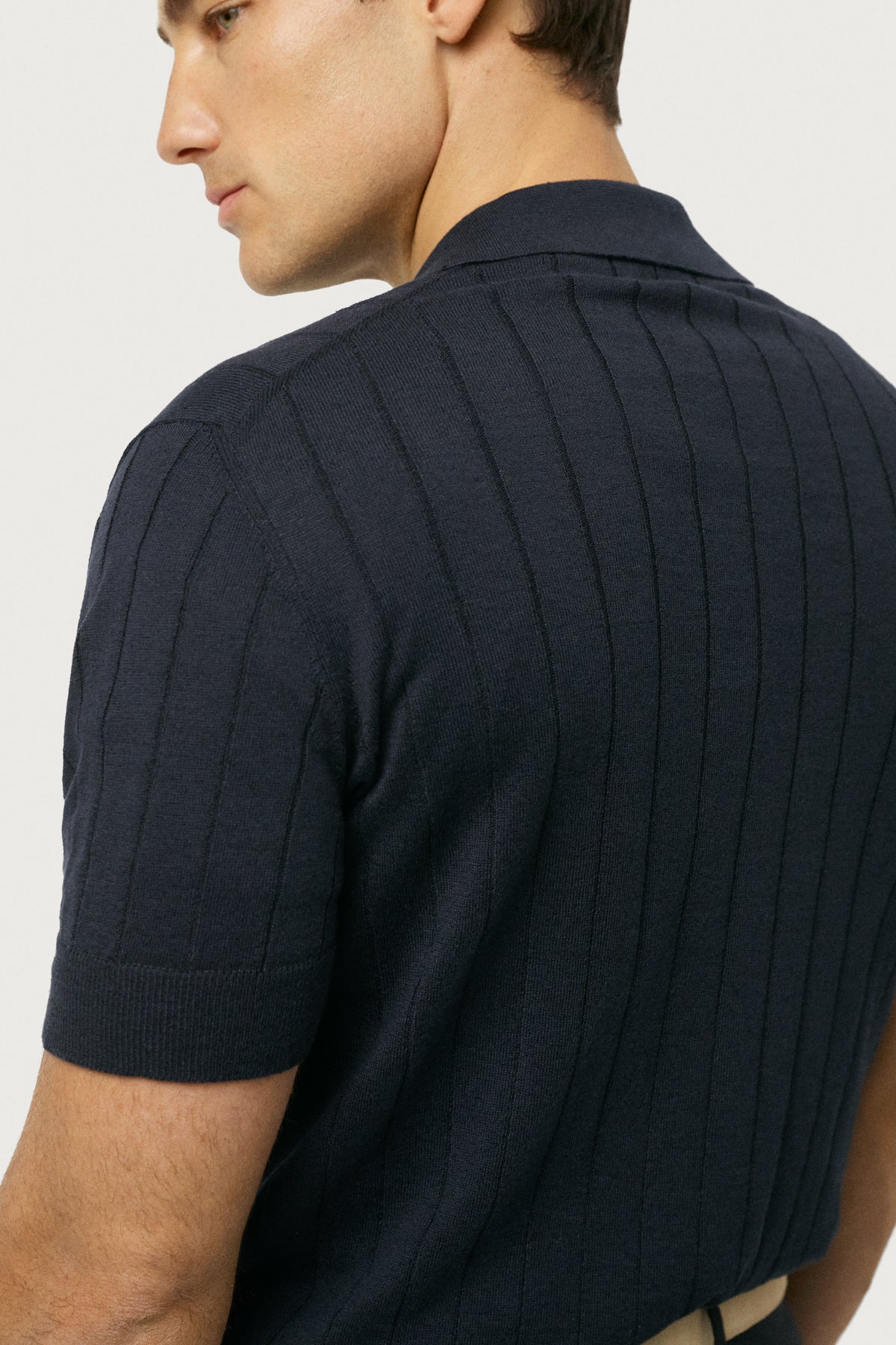 The Linen Cotton Vintage Polo Blue Navy