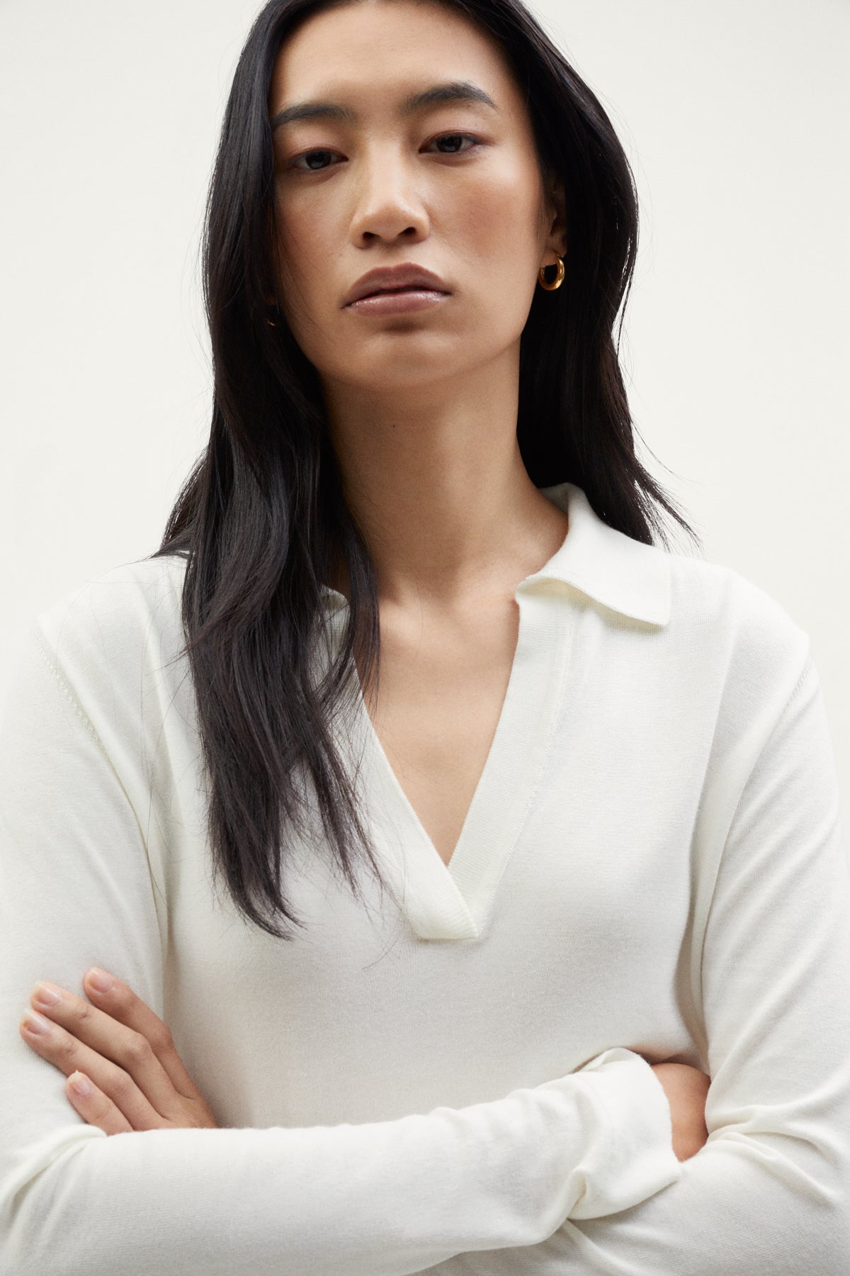 the organic cotton lightweight polo milk white