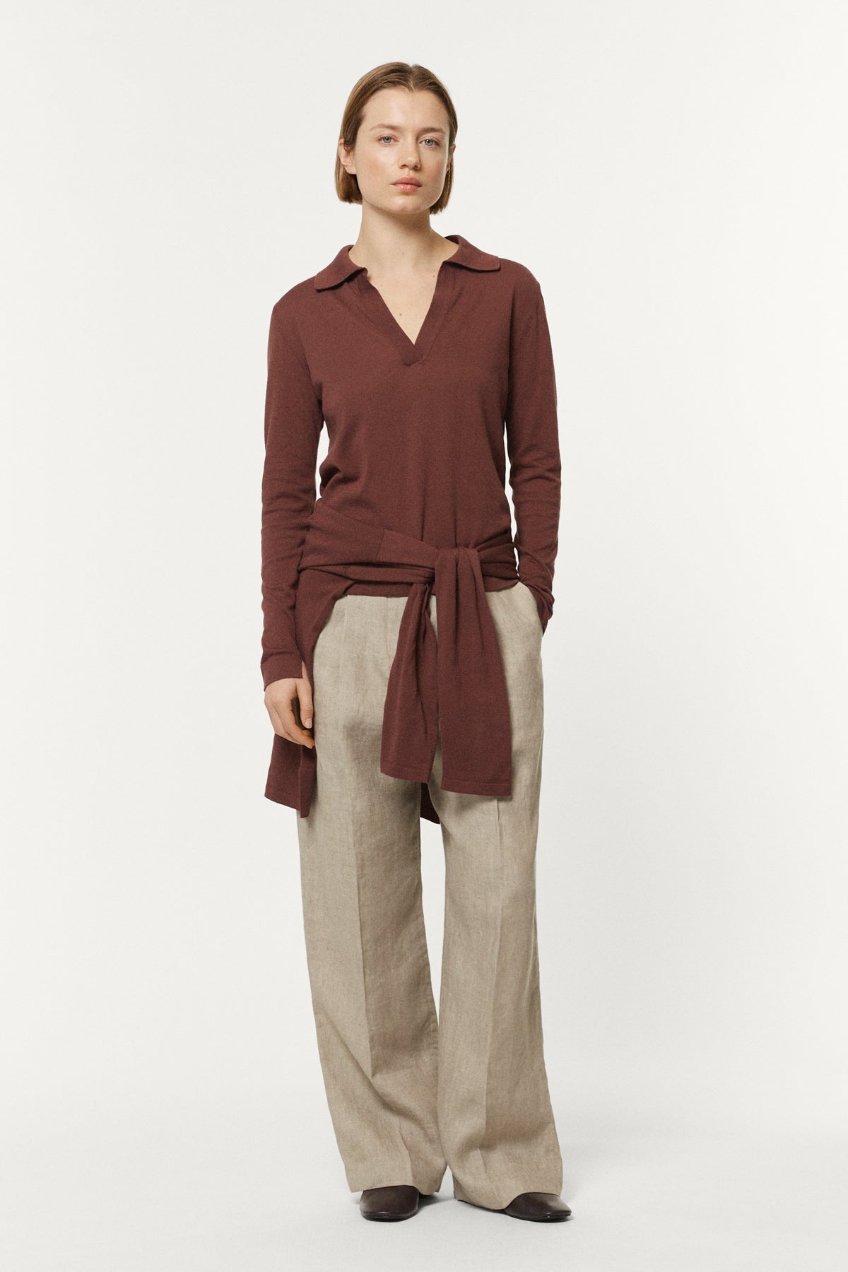 The Organic Cotton Lightweight Polo brown