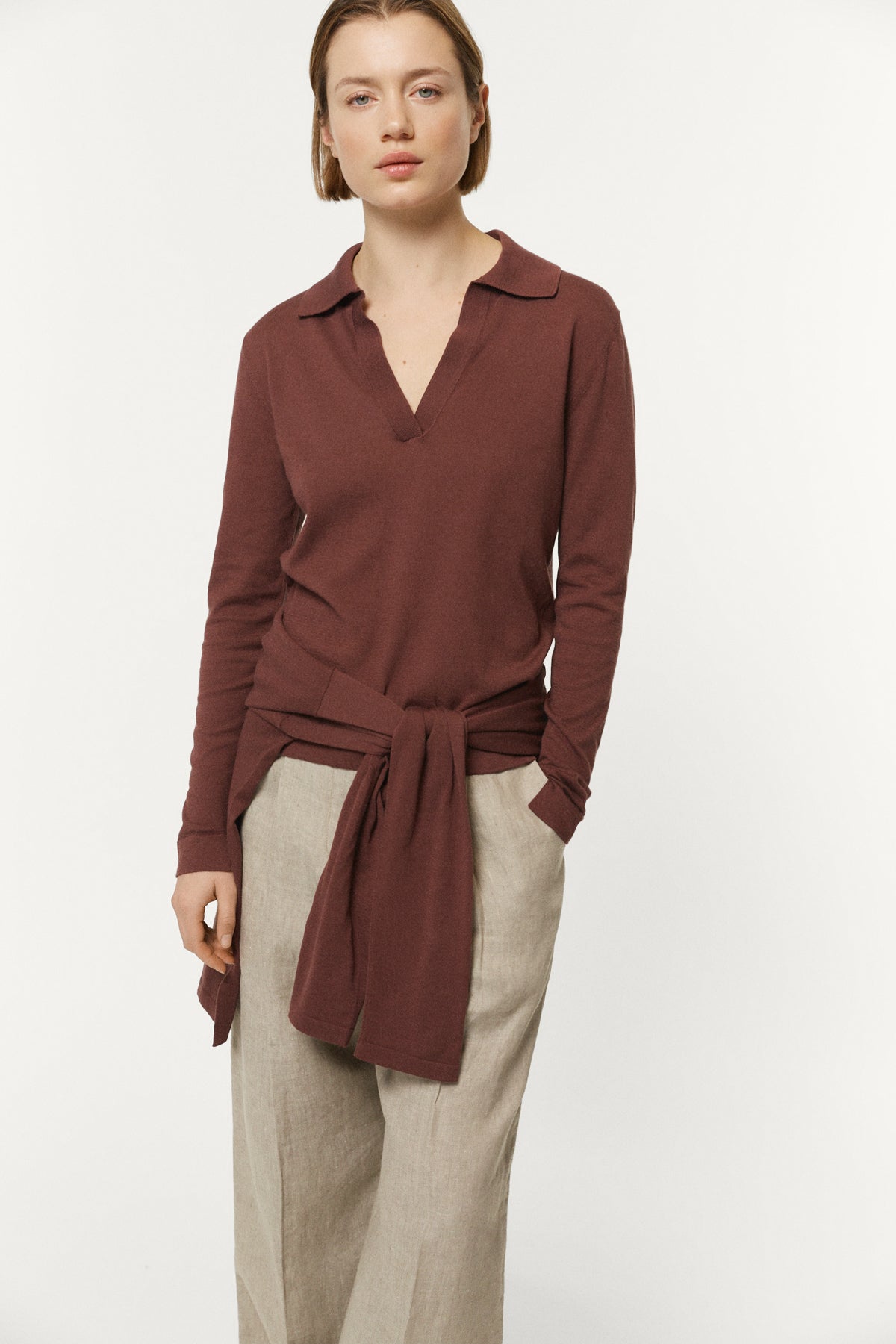 The Organic Cotton Lightweight Polo brown