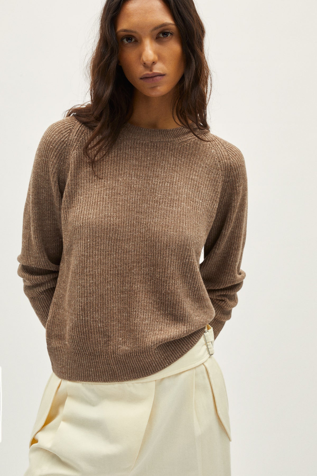 the linen cotton ribbed sweater rope