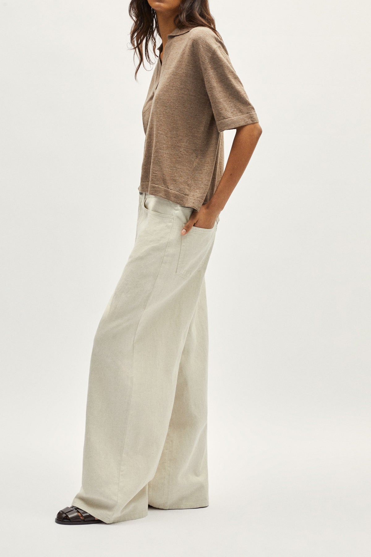 Boxy-Poloshirt aus Leinen/Baumwolle - Imperfect Version