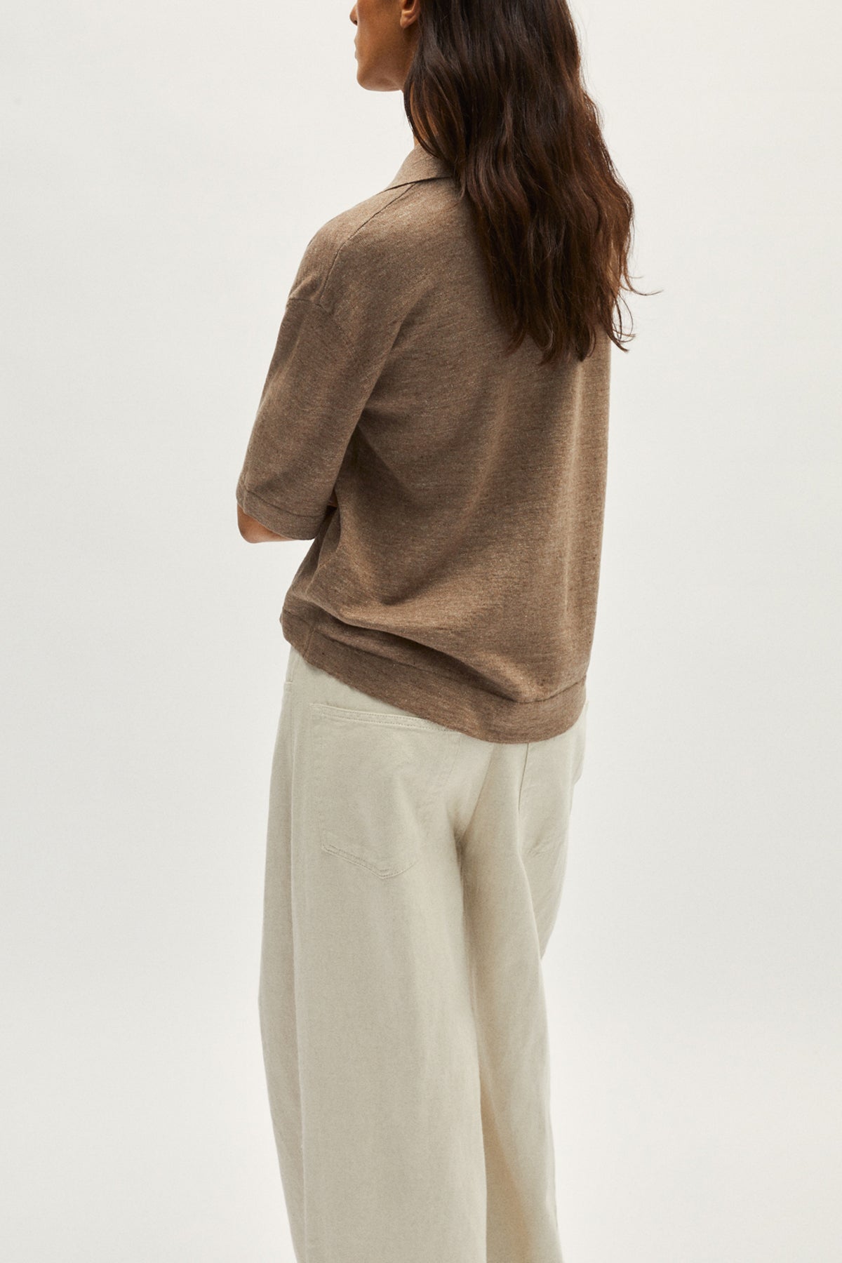 Boxy-Poloshirt aus Leinen/Baumwolle - Imperfect Version