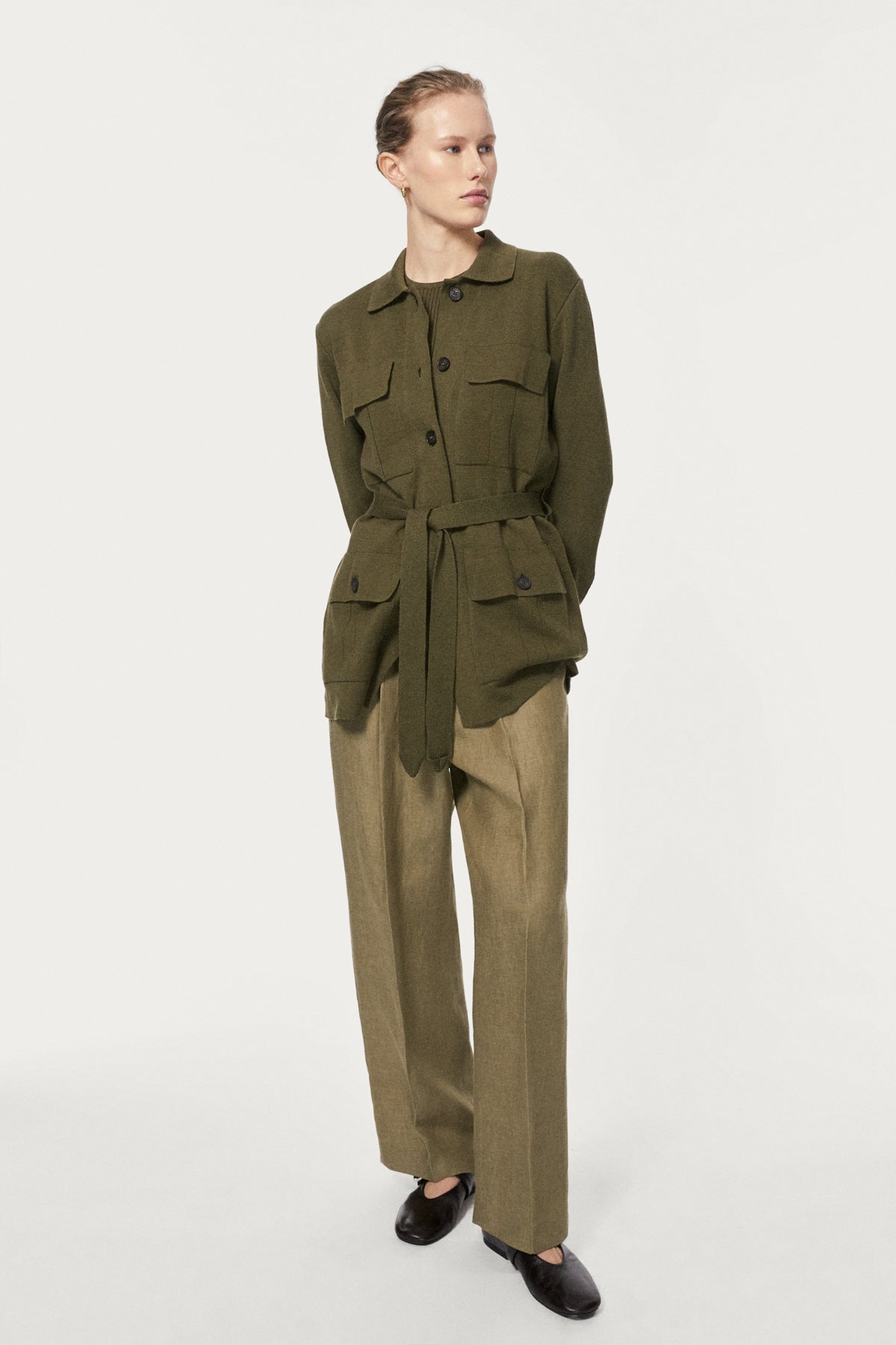 The Linen Cotton Sahariana Jacket - olive green