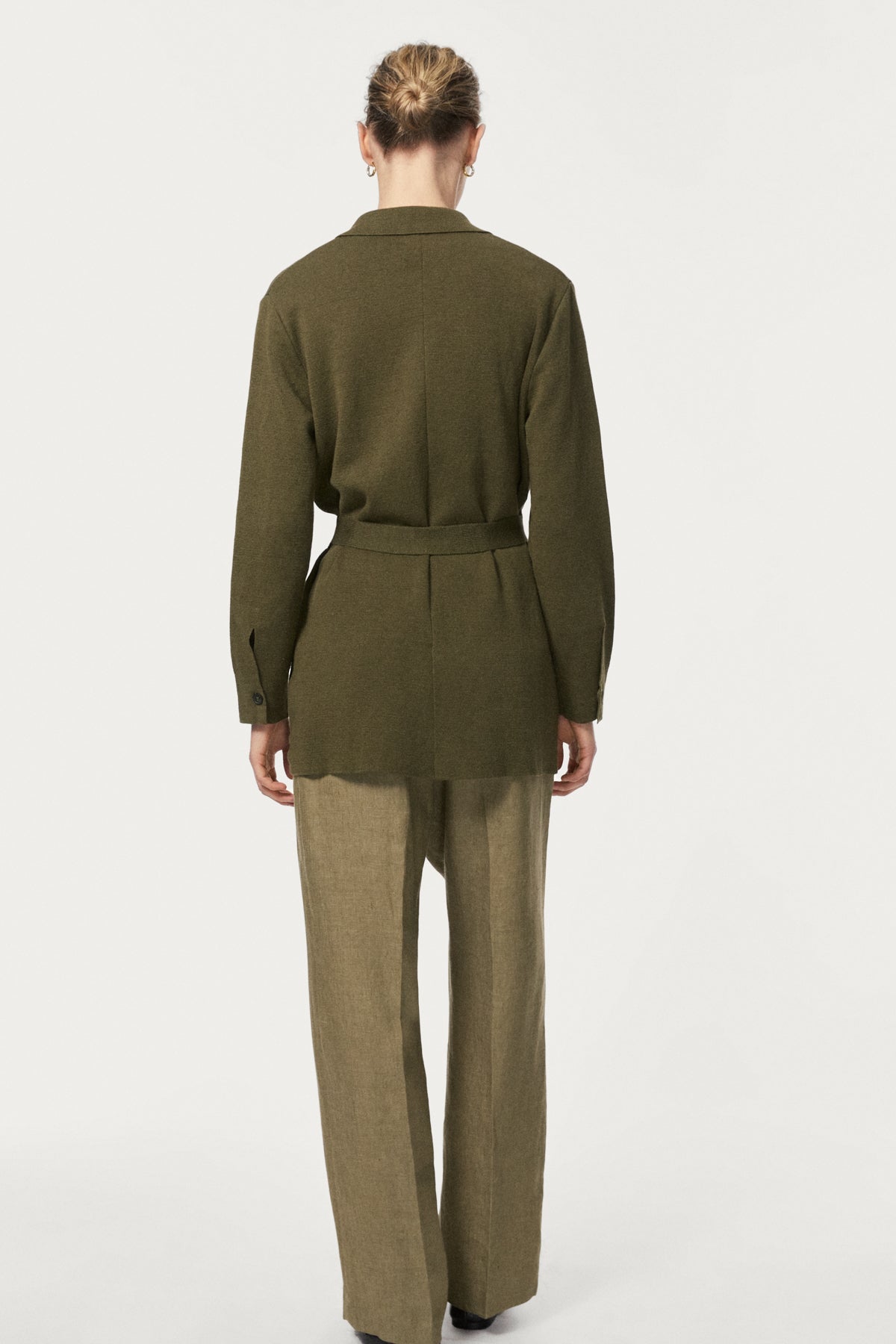 The Linen Cotton Sahariana Jacket - olive green