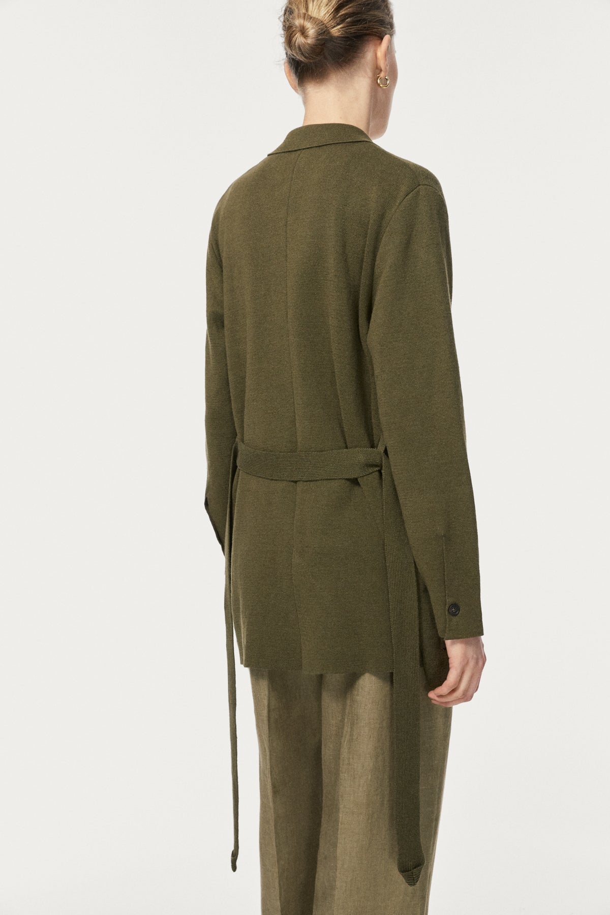 The Linen Cotton Sahariana Jacket - olive green