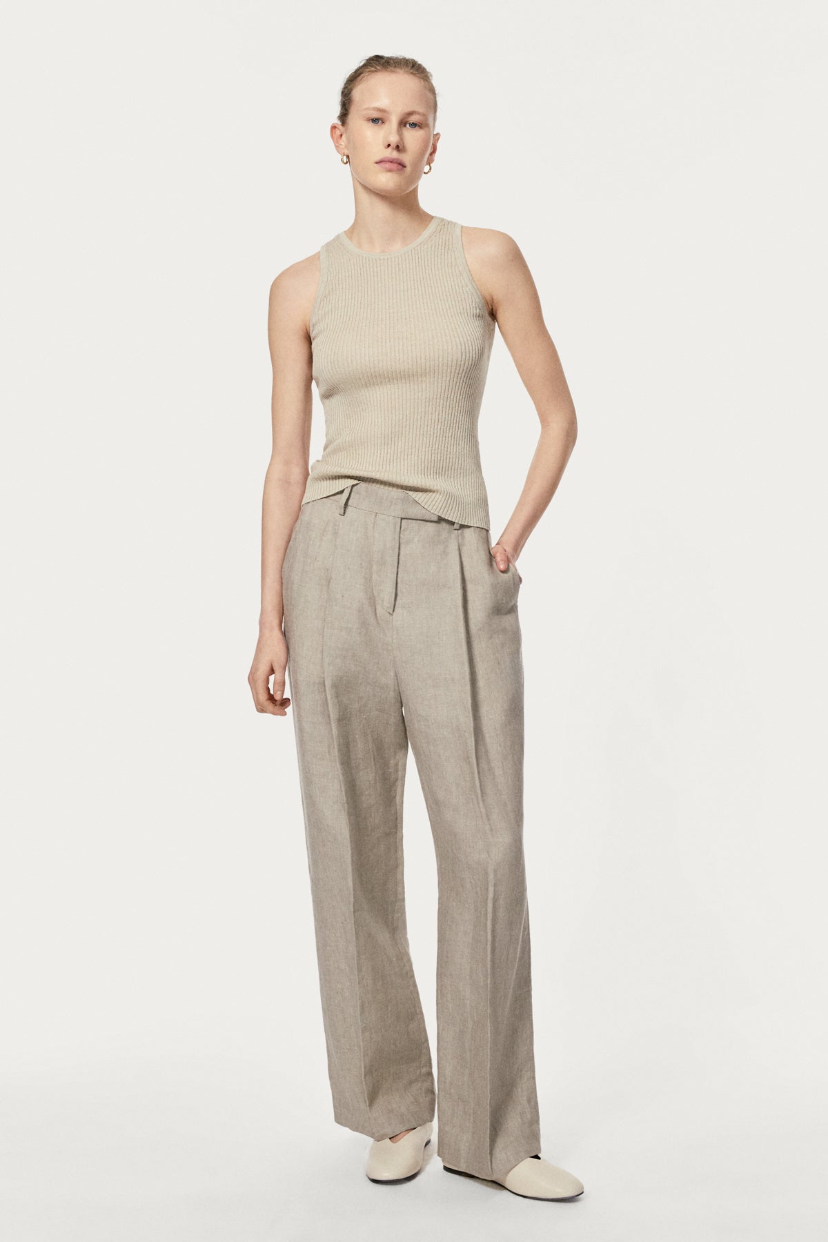 linen cotton tank top hay