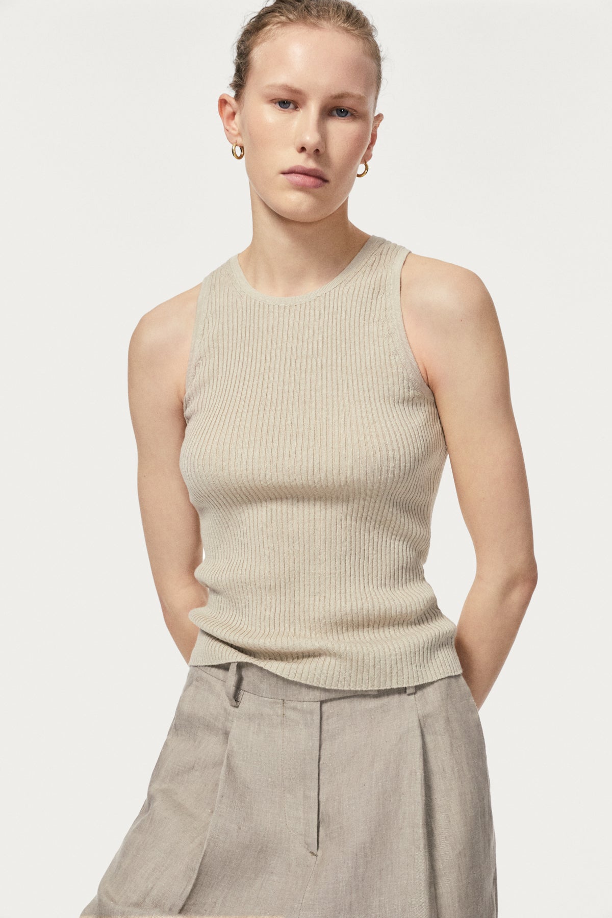 linen cotton tank top hay