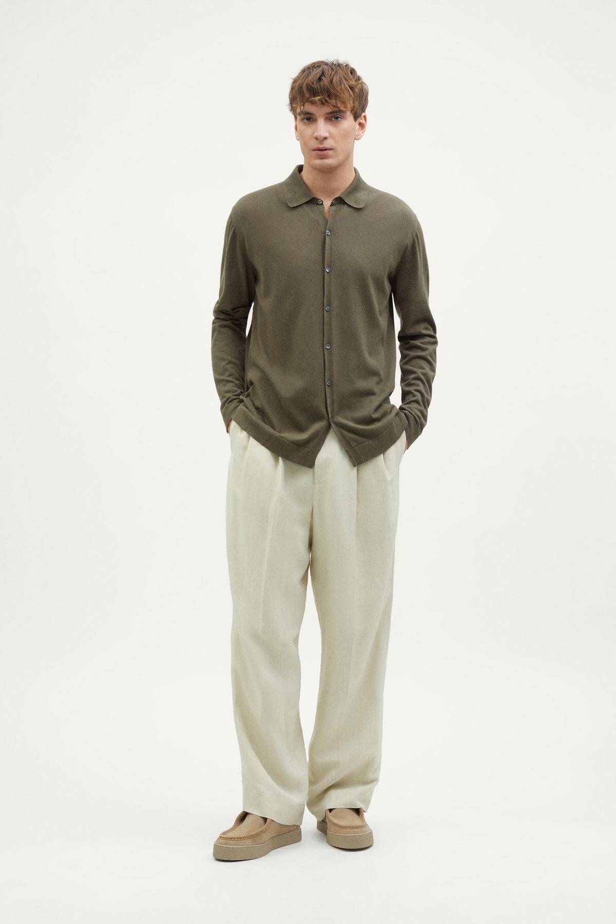 The Organic Cotton Knit Shirt green