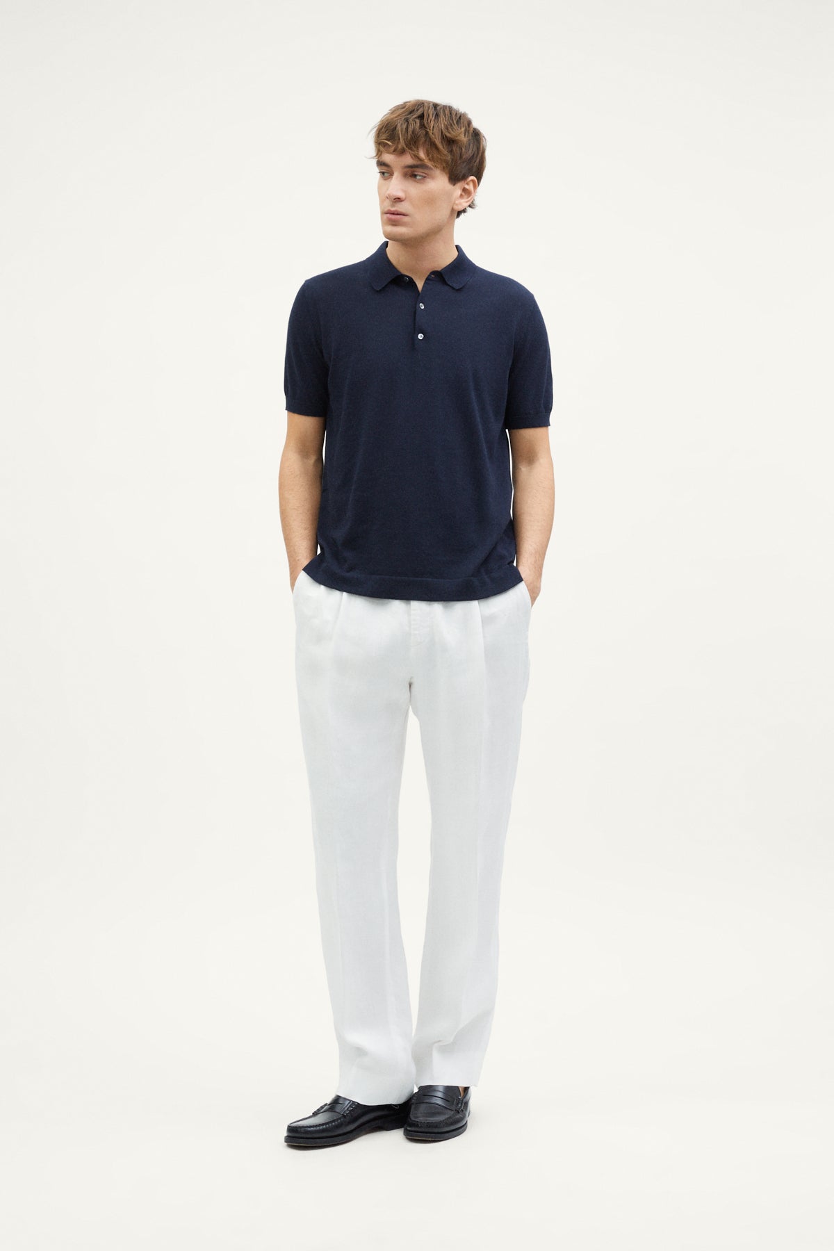 the organic cotton polo deep blue