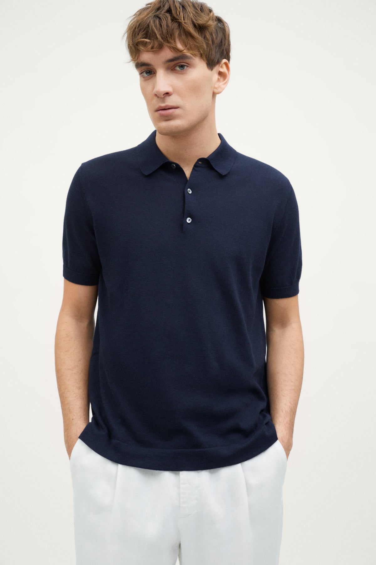 the organic cotton polo deep blue