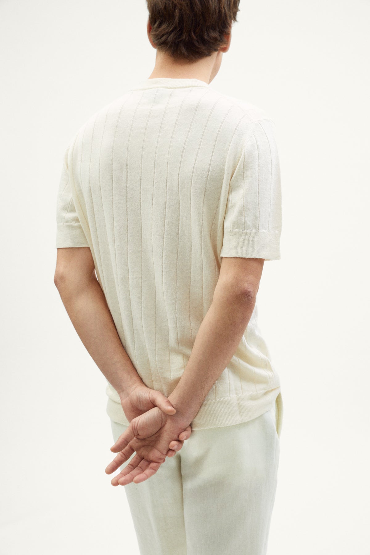 the linen cotton vintage t shirt milk white