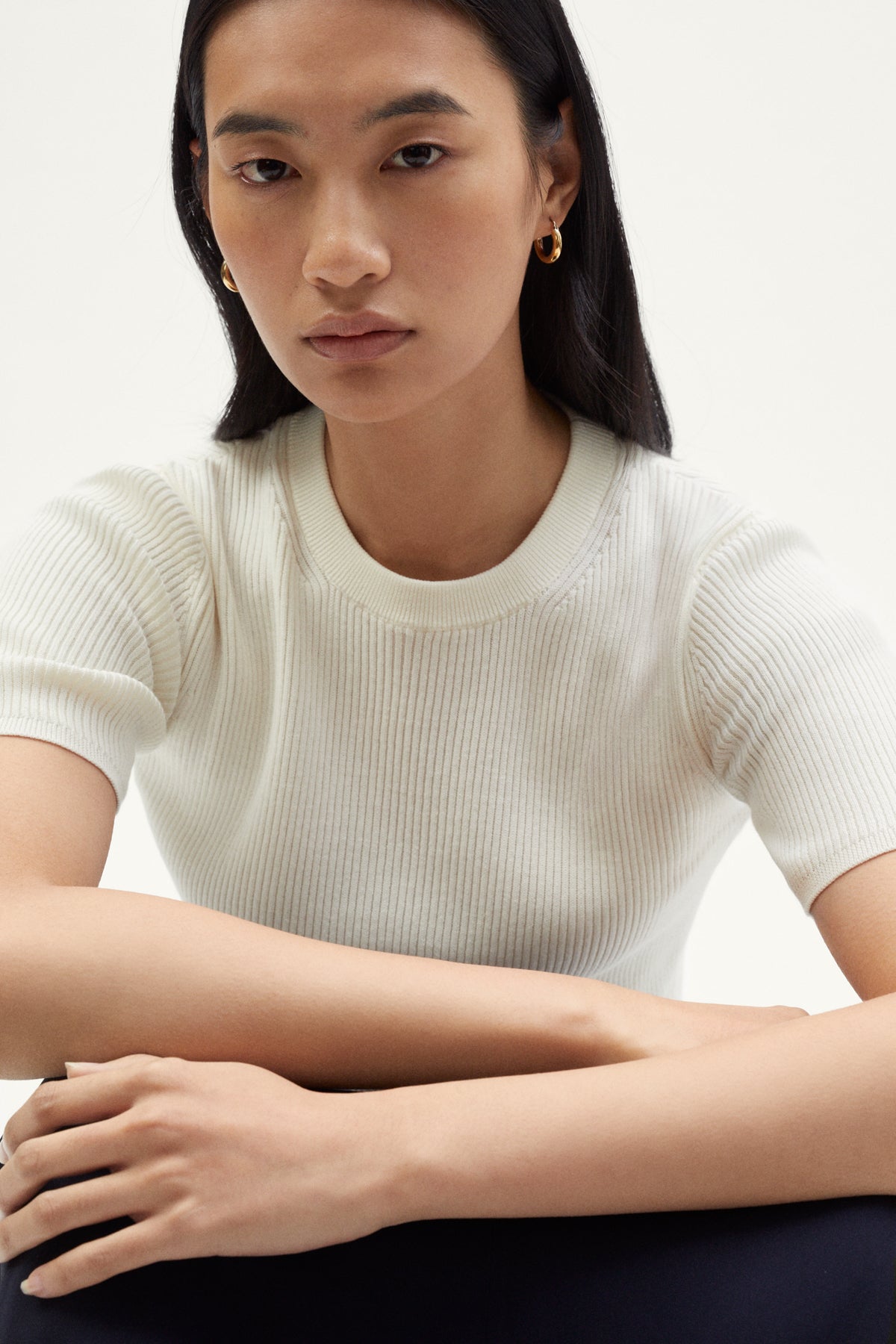 the organic cotton ribbed tee white