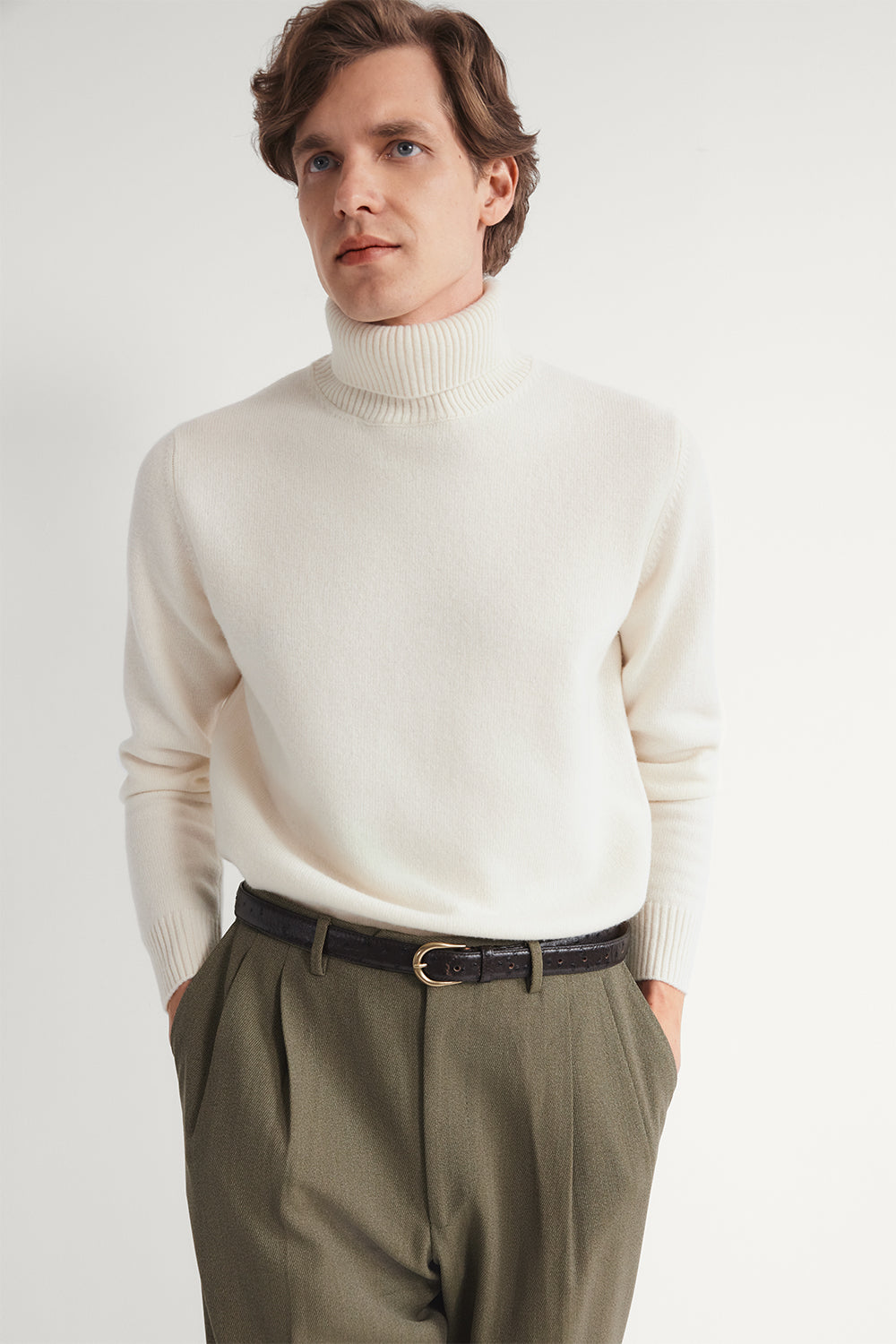 The Woolen Roll-Neck Wool White
