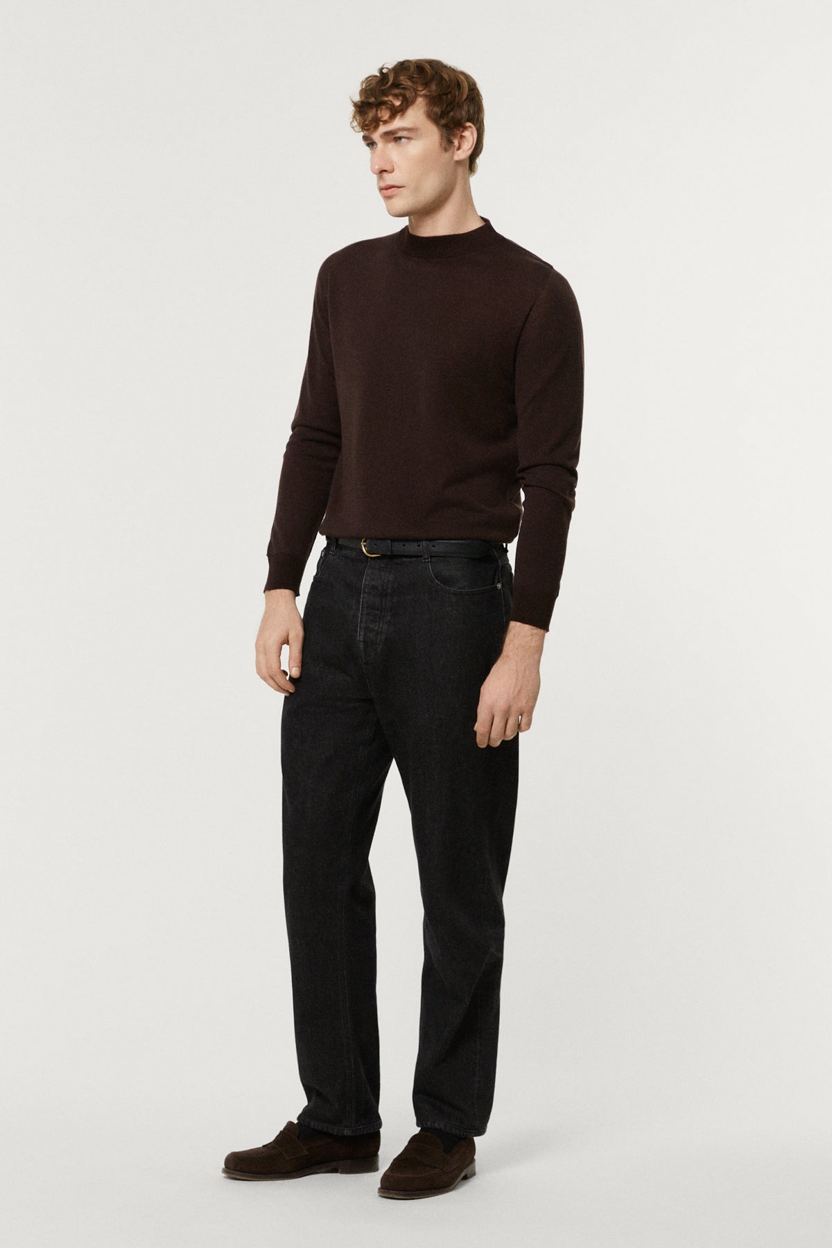The Ultrasoft Wool Mock-Neck brown