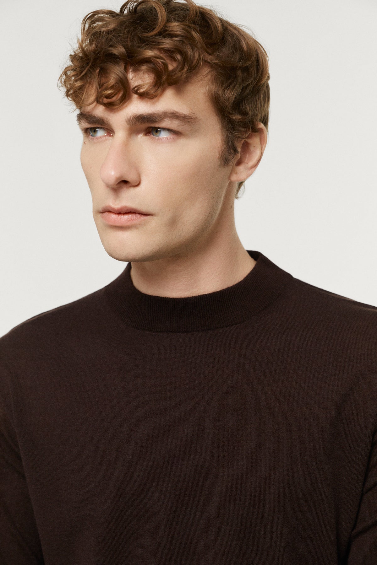 The Ultrasoft Wool Mock-Neck brown
