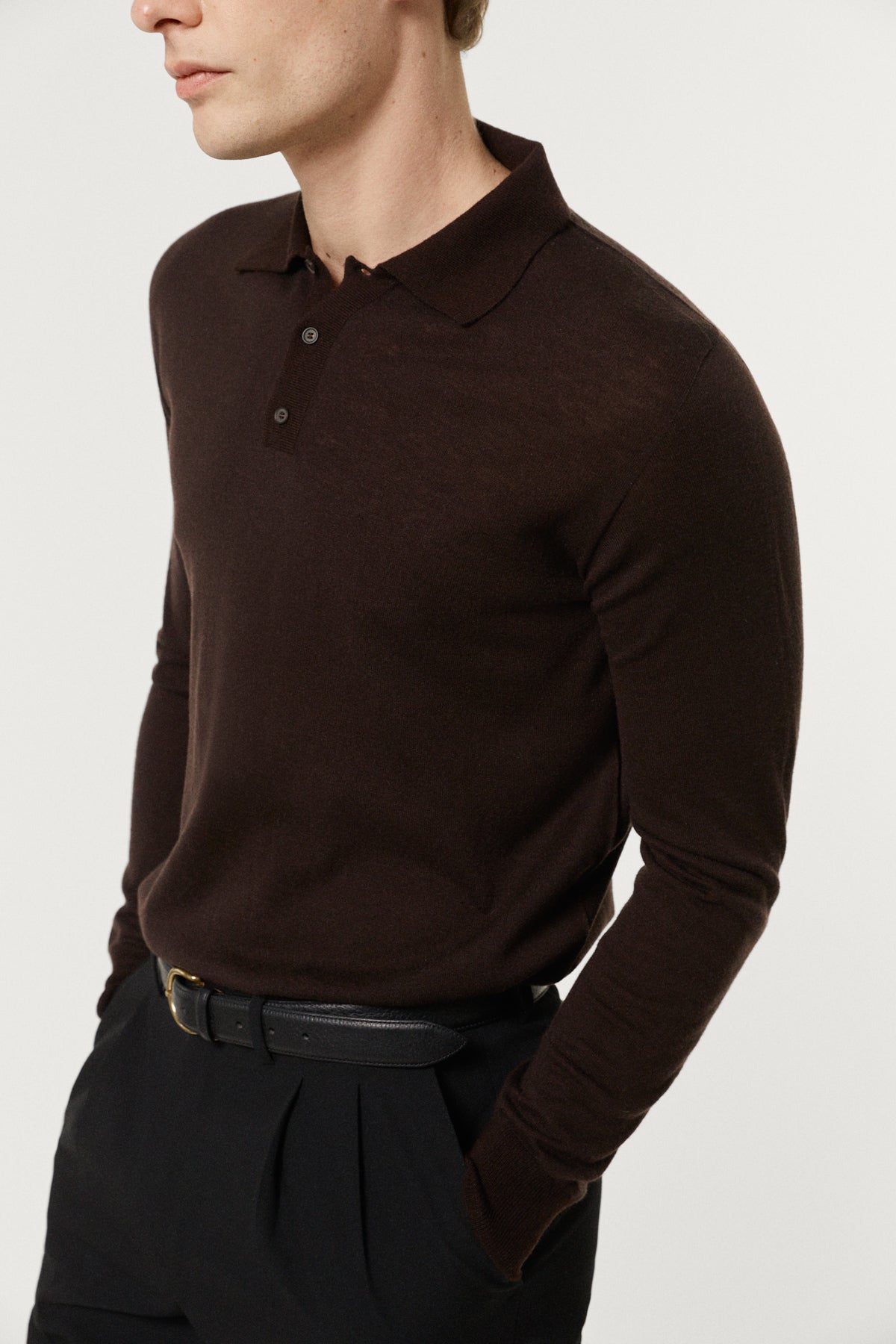The Ultrasoft Wool Polo brown