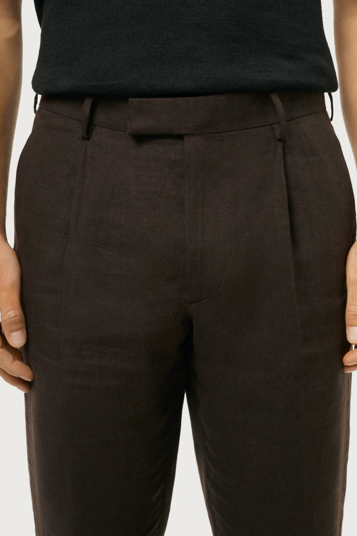 The Linen Twill Trousers Cafe Noir