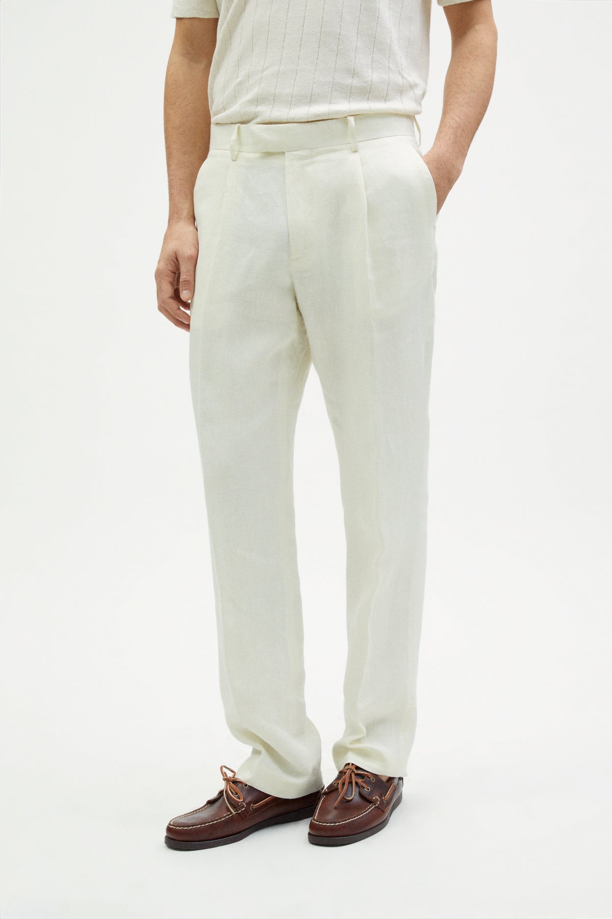 The Linen Twill Trousers white