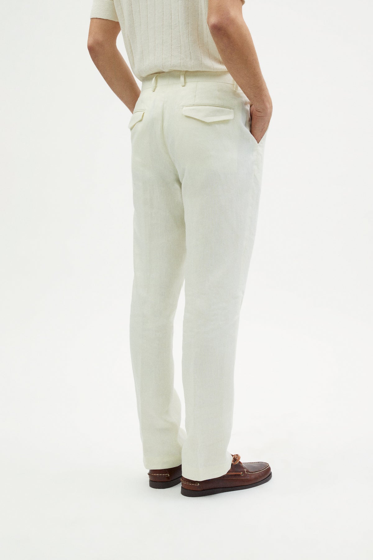 The Linen Twill Trousers white