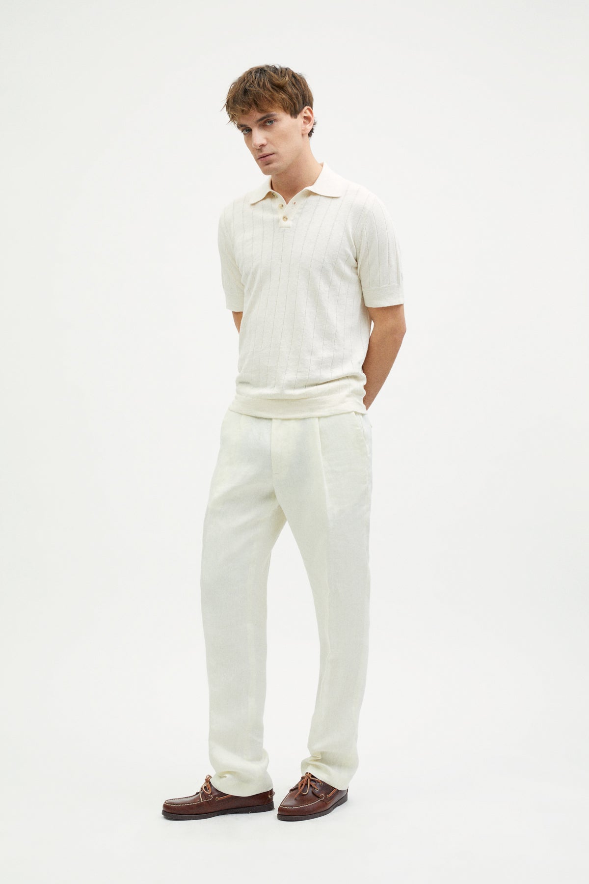 The Linen Twill Trousers white