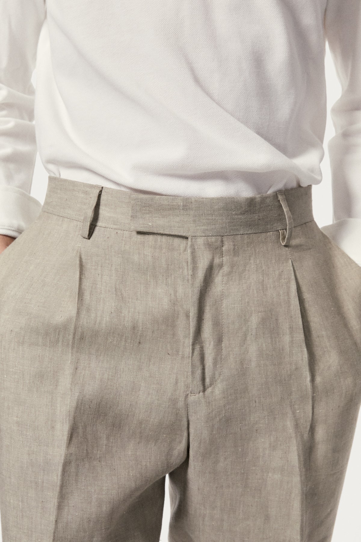 The Linen Twill Trousers sand melange
