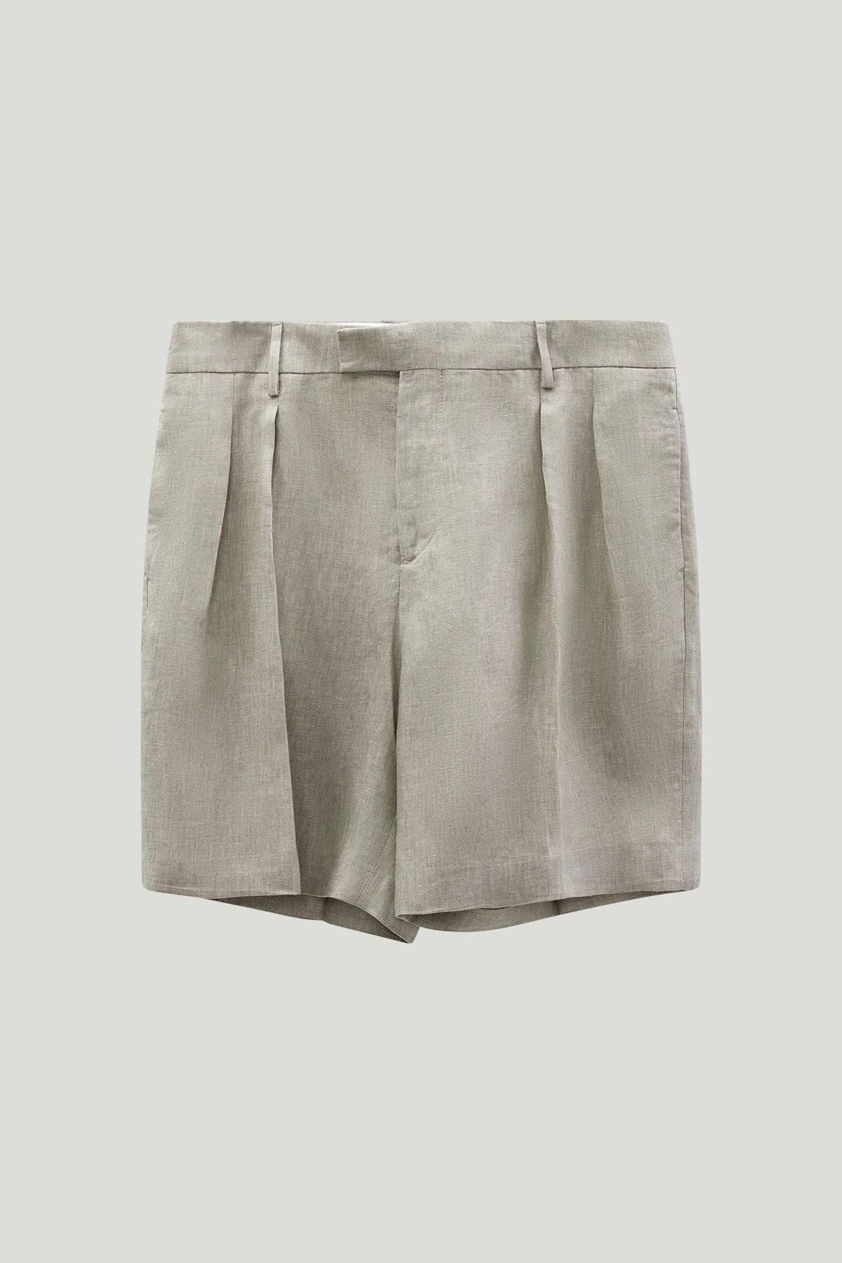 The Linen Twill Bermuda Shorts - sand melange