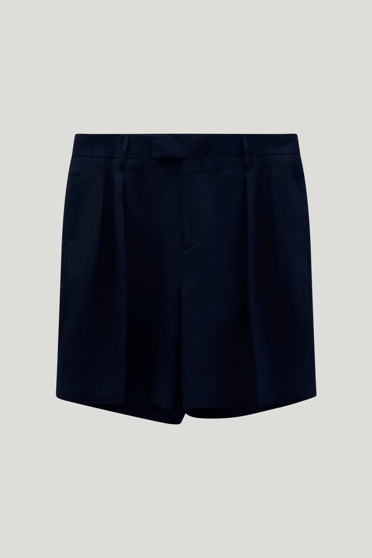 The Linen Twill Bermuda Shorts - dark blue