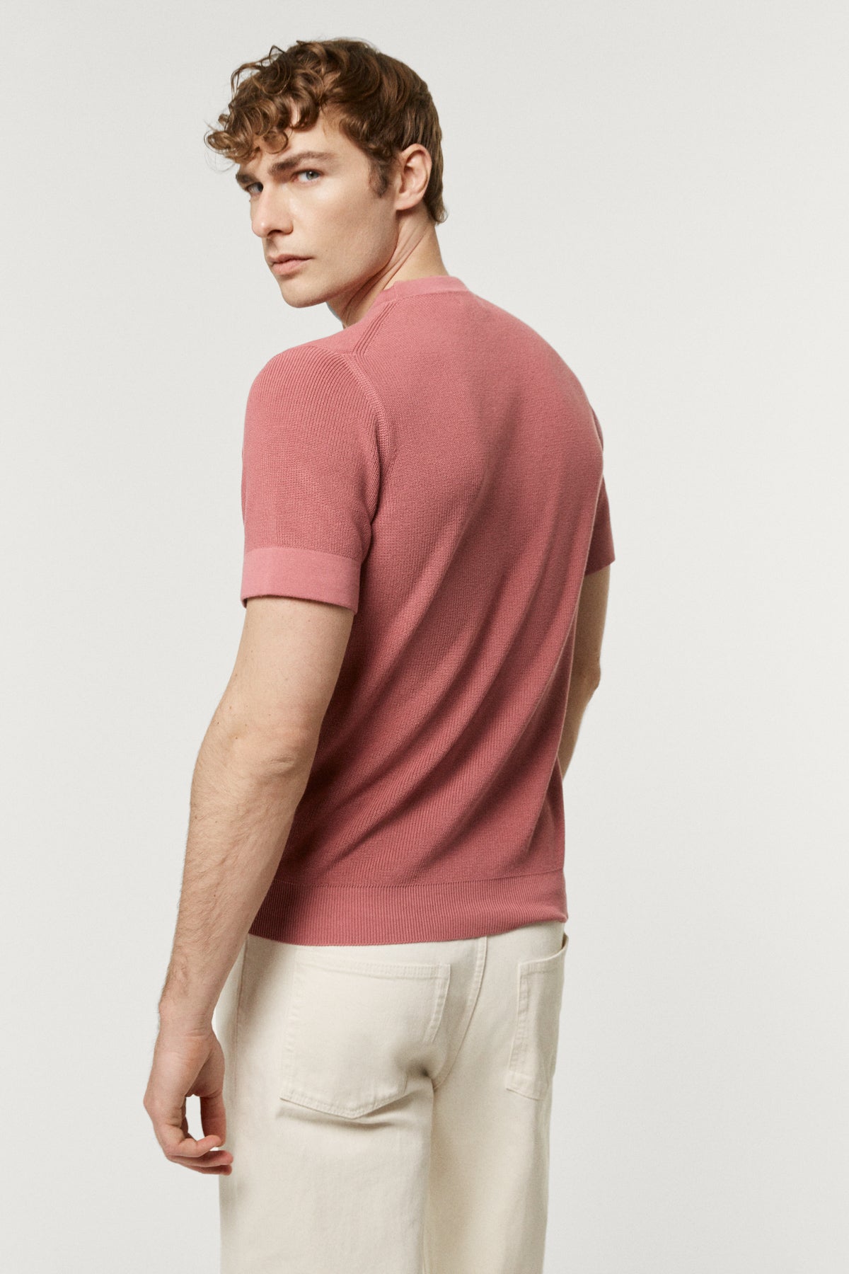 The Organic Cotton Ribbed T-Shirt Mauve
